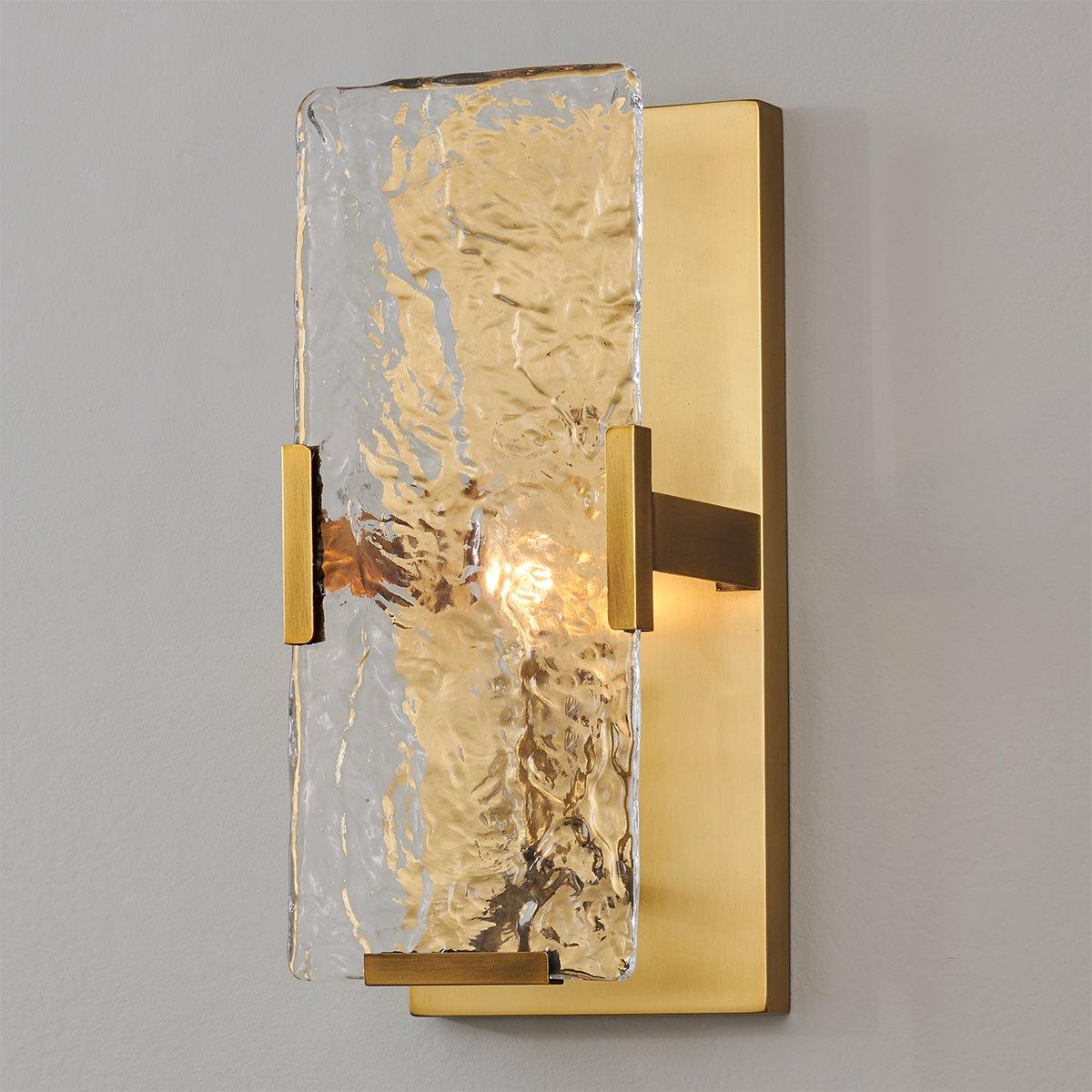 Textured Water Glass Pane Sconce