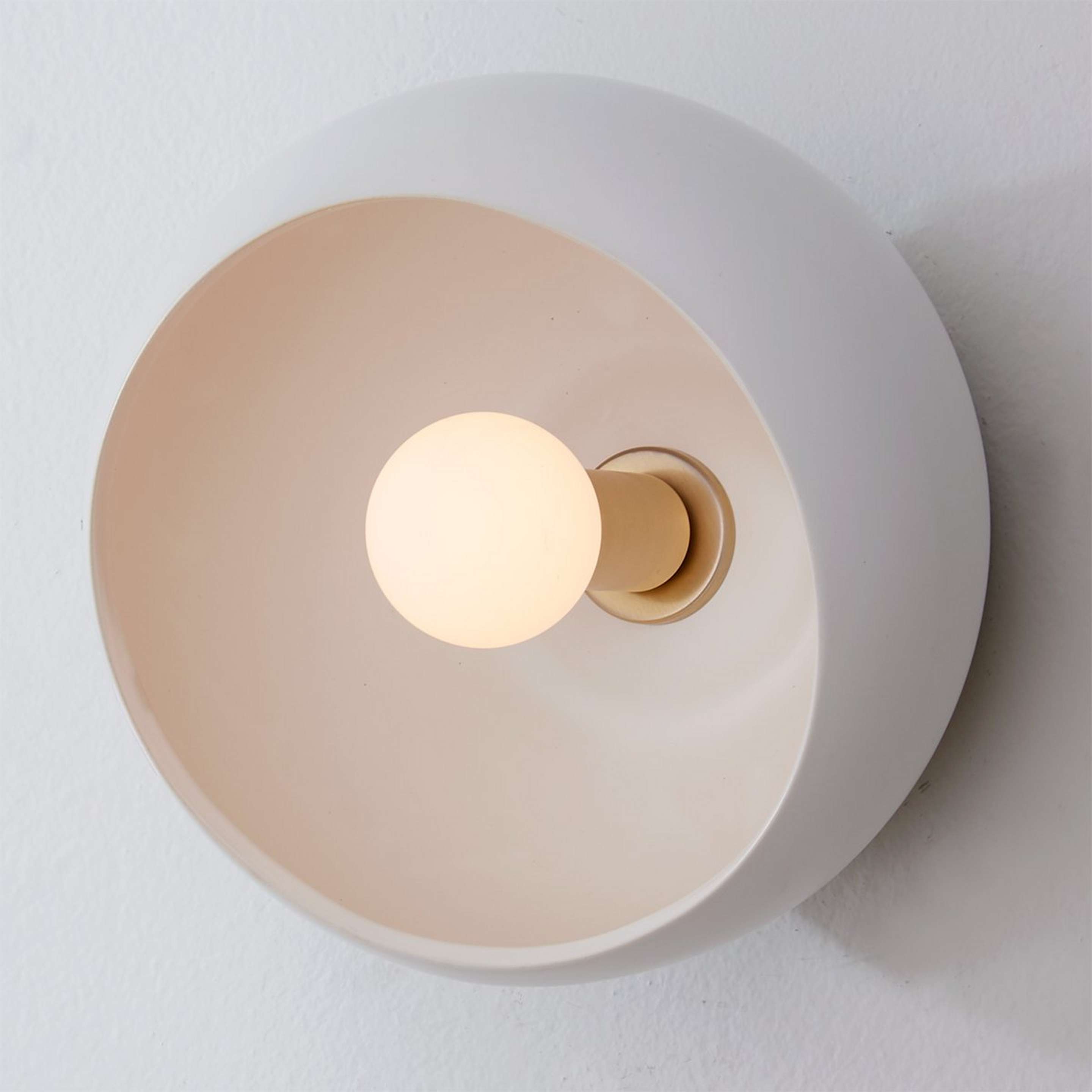 A Soft Ceramic Sconce with Solid Brass / White color