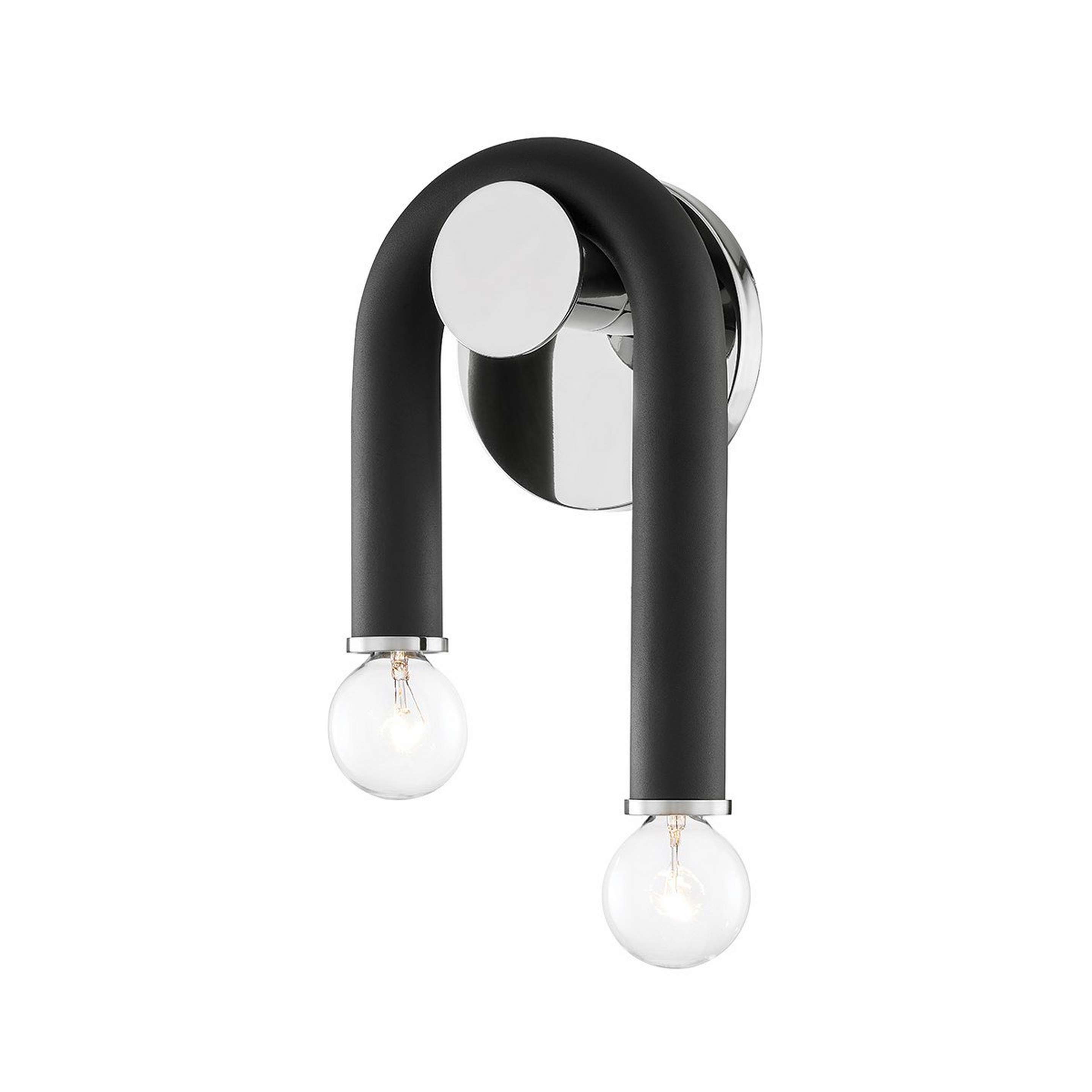 A Flexure Sconce with Polished Nickel / Black color