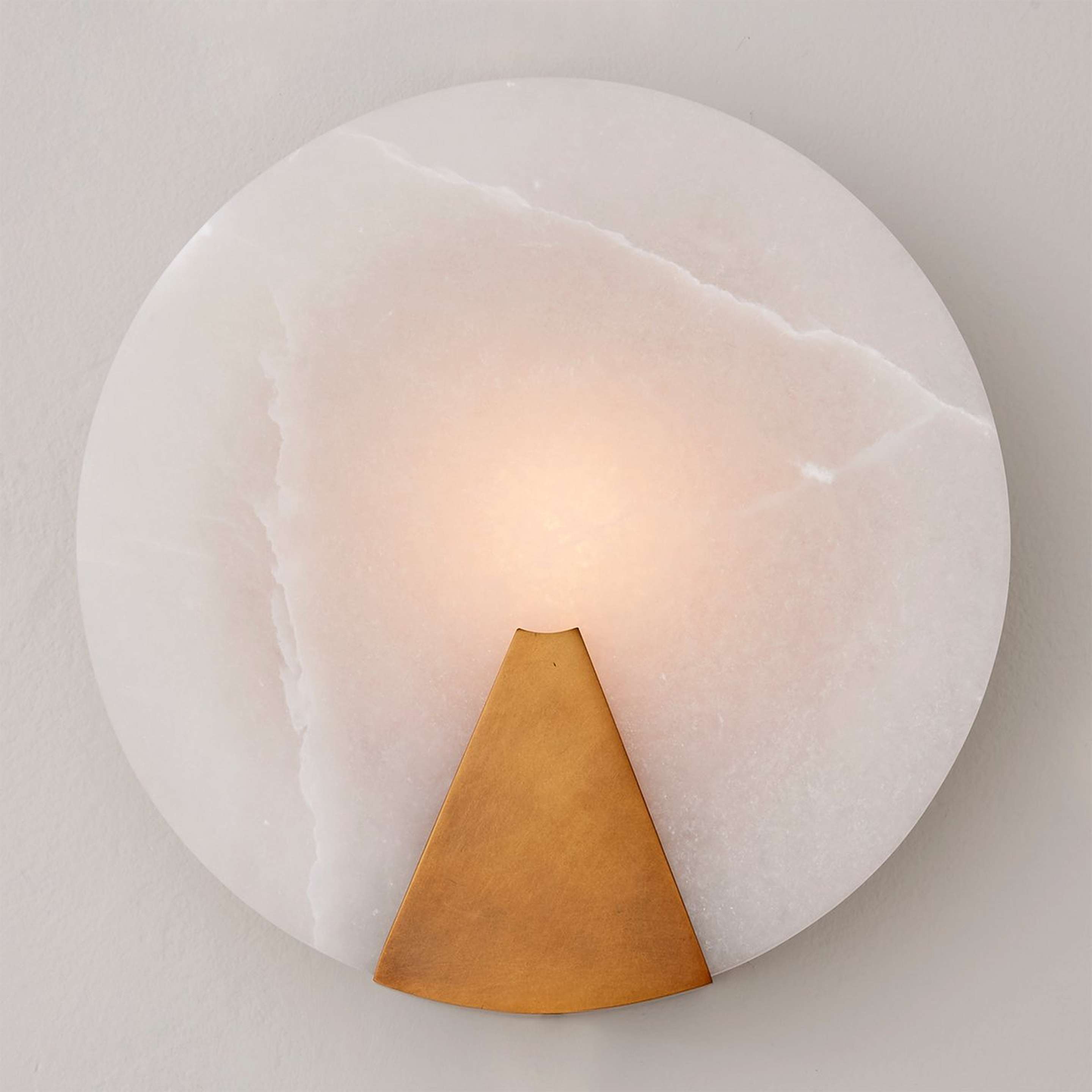 A Moon Beam Sconce with Alabaster / Natural Brass color