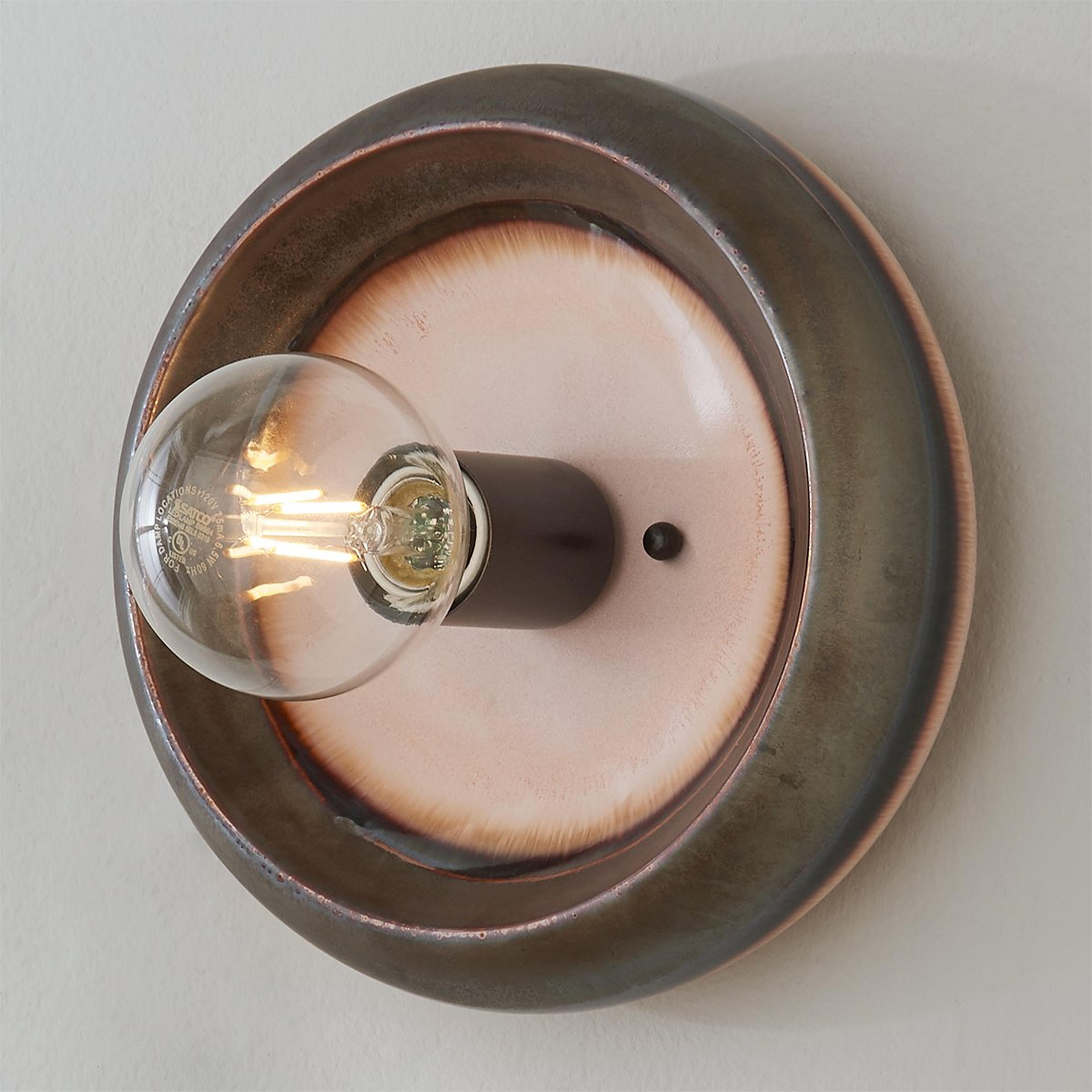 A Rio Grande Convertible Sconce and Ceiling Light with Cream / Bronze / Iridescent Brown color