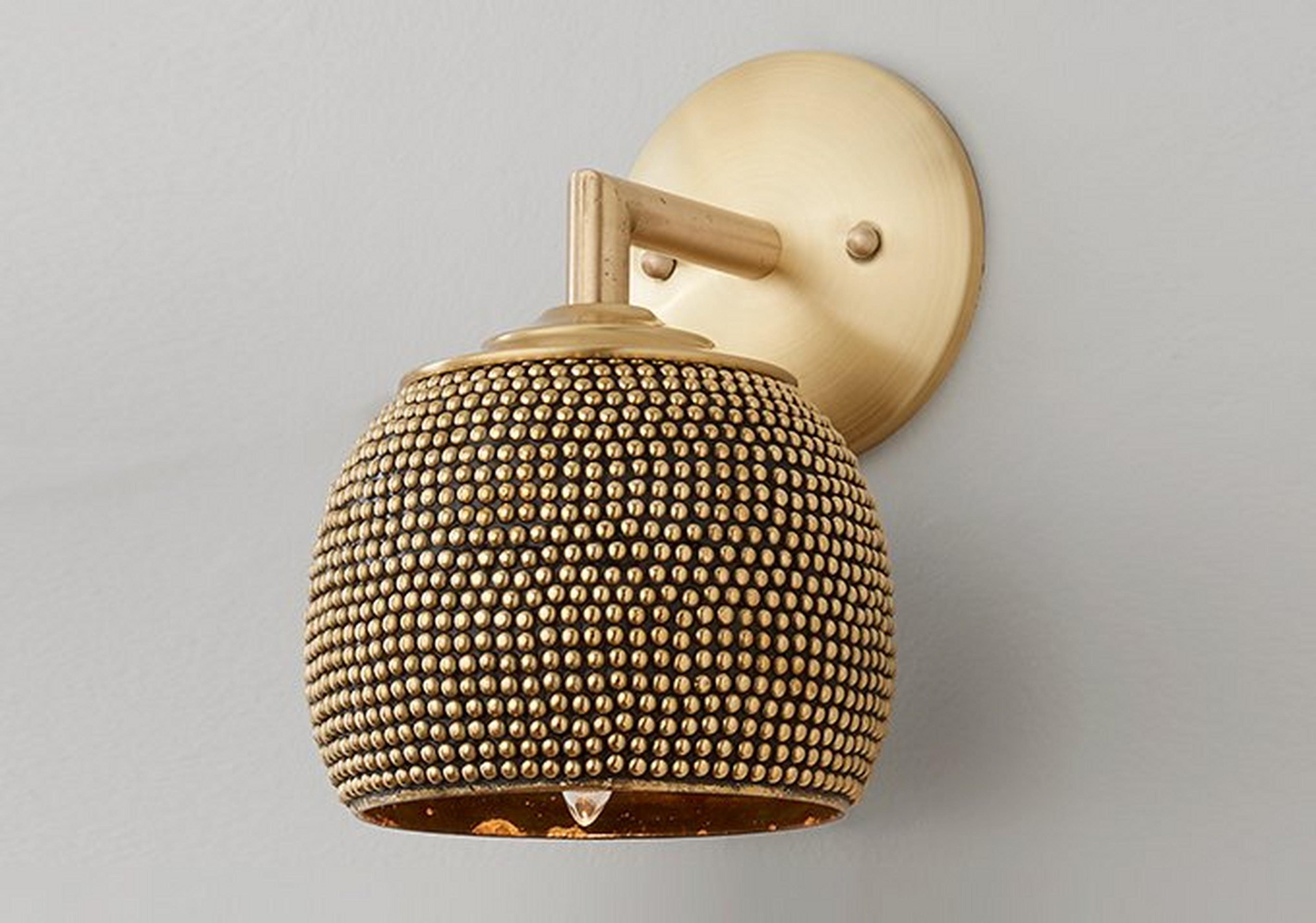 Studded Brass Sconce