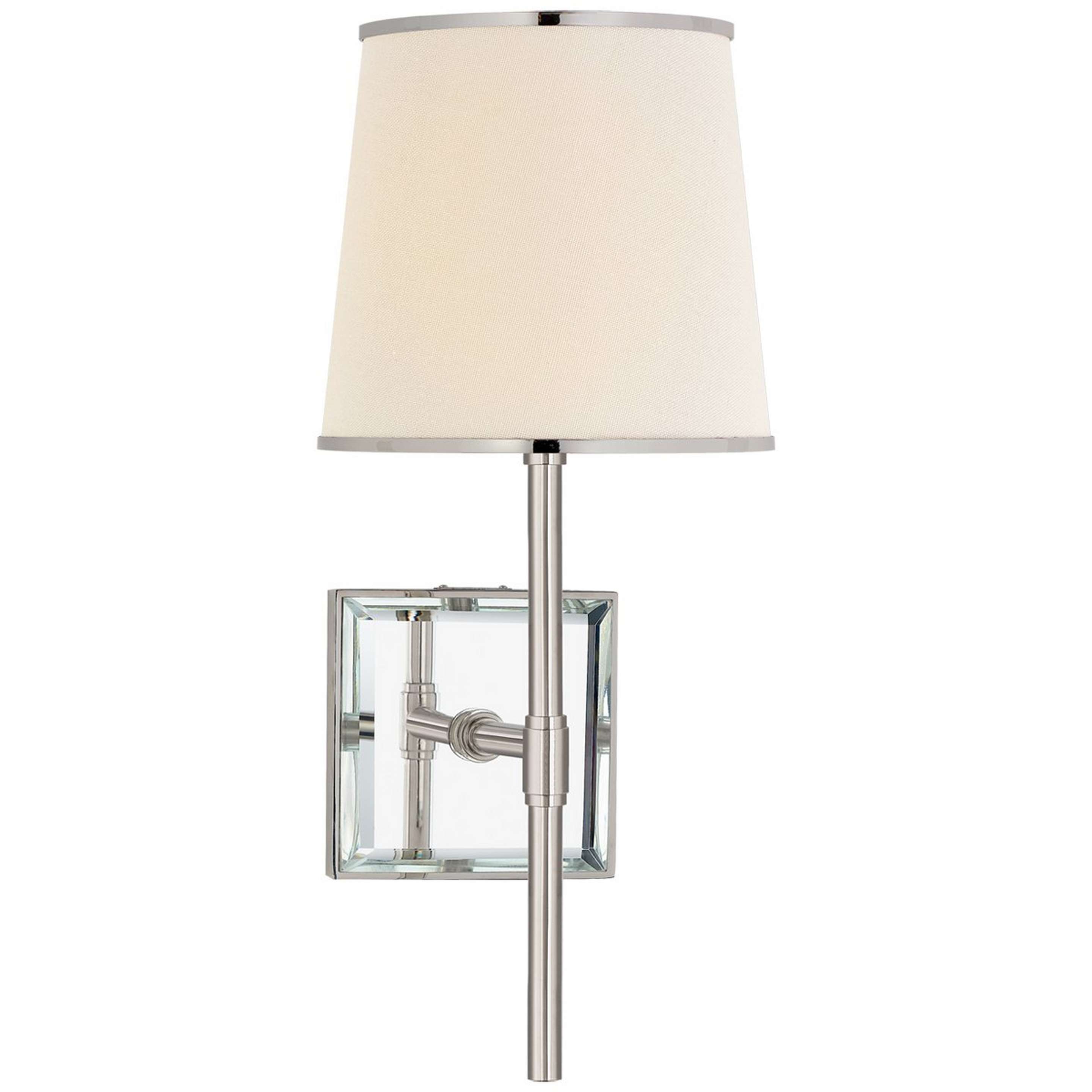 A kate spade new york Bradford Sconce with Mirror / Polished Nickel / Cream Linen color