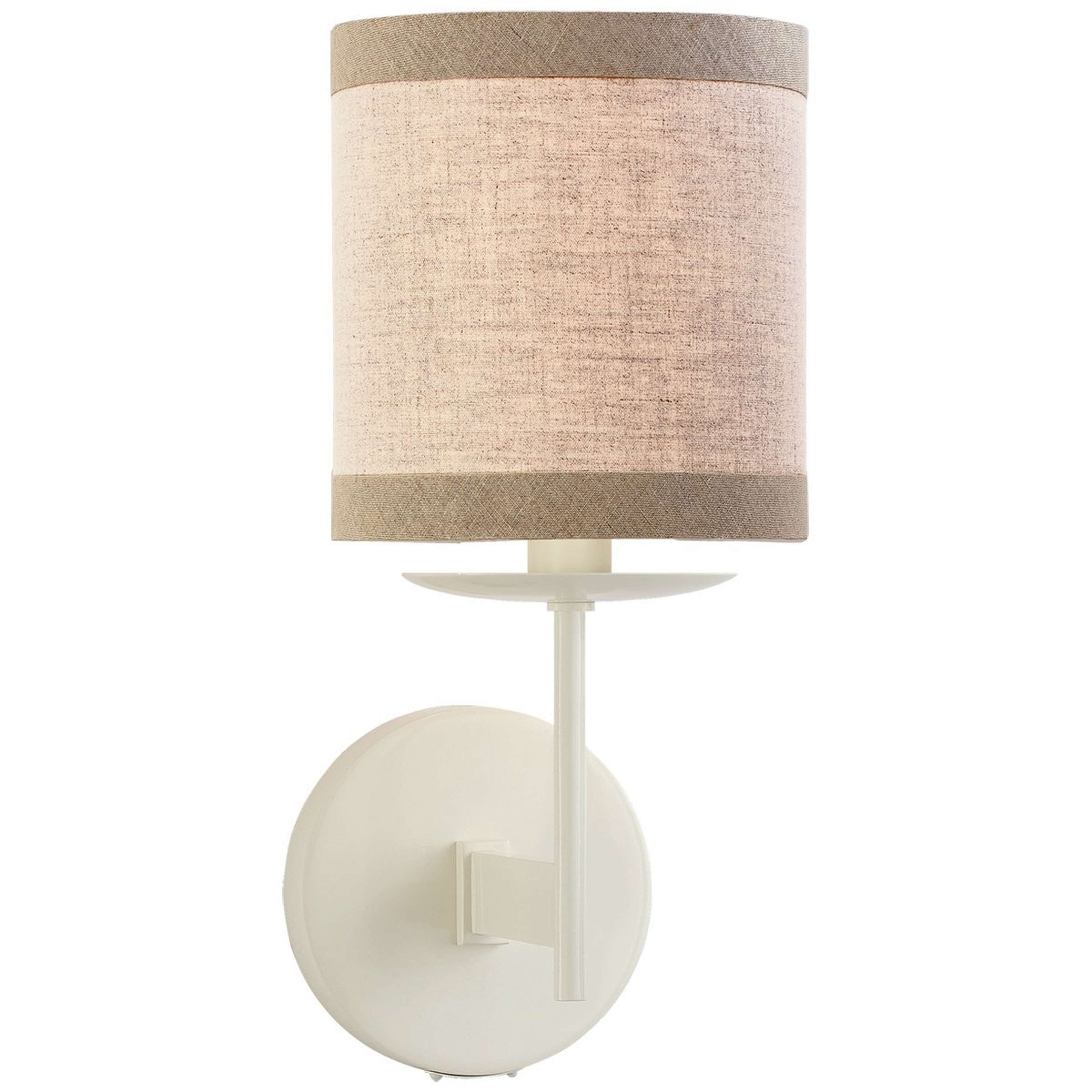 A Ayla Shaded Sconce with Cream / Natural Linen color