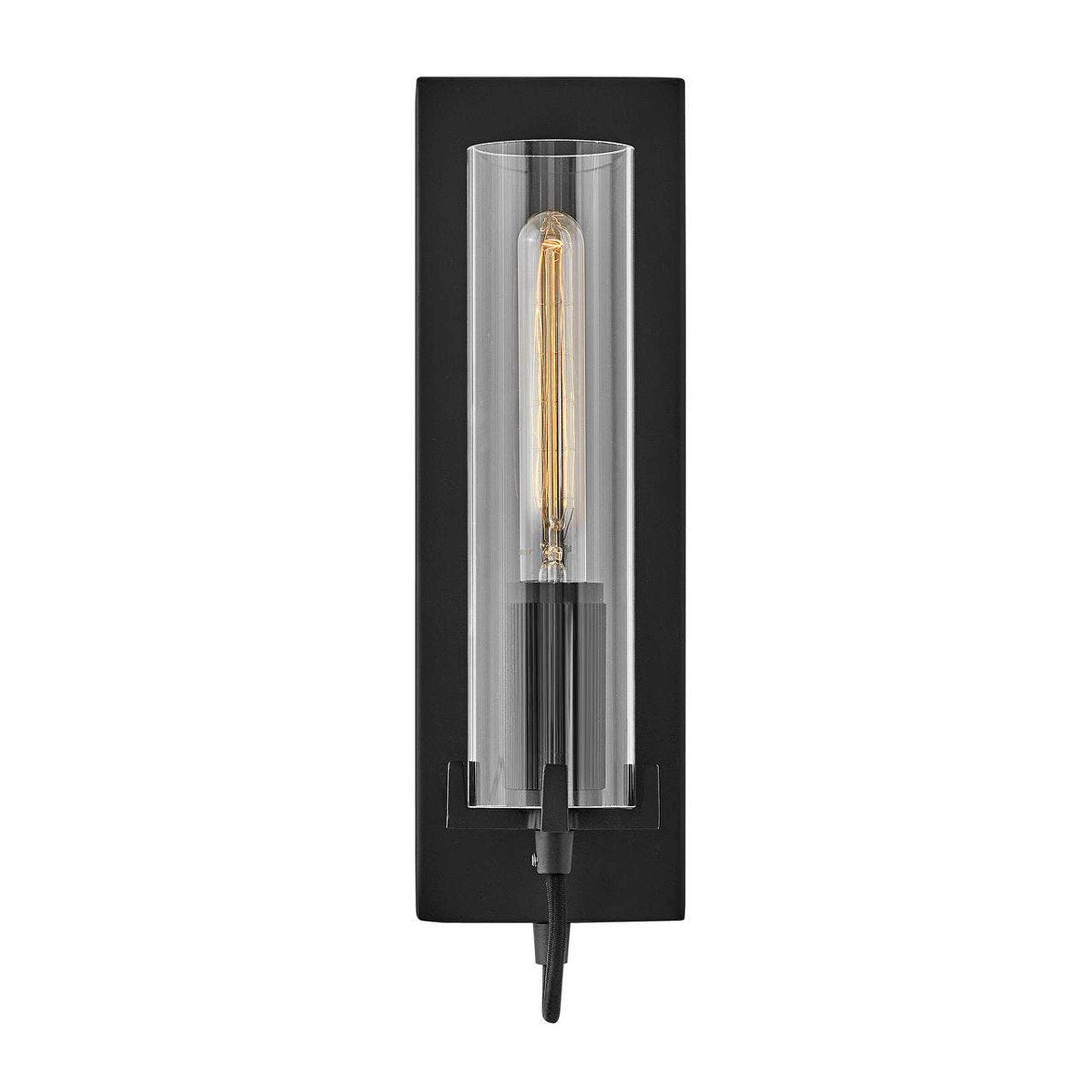 A Pronged Sconce - Small - Clear with Black / Clear Glass color