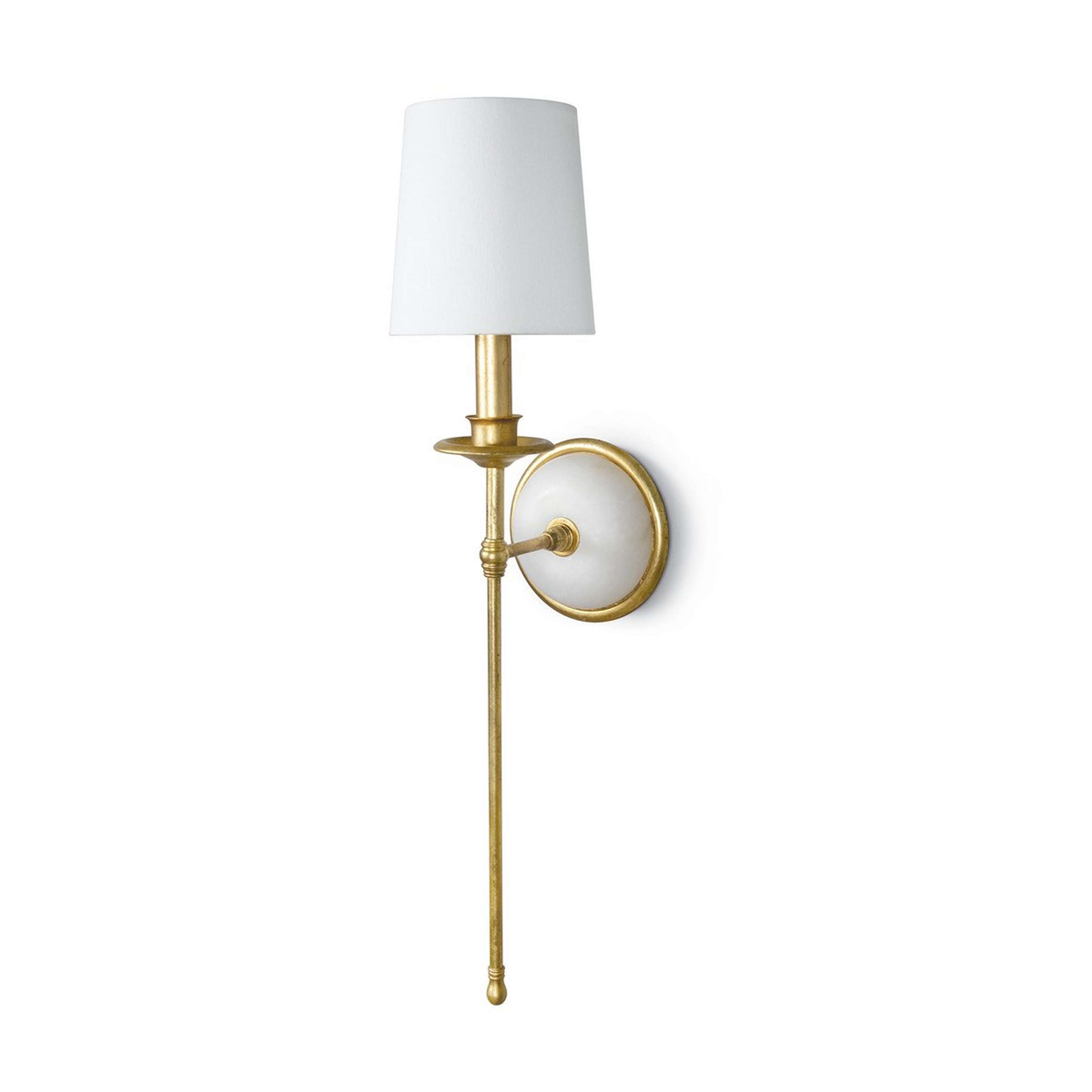 A Clarissa Wall Light - 1 Light with Gold Leaf / Alabaster color
