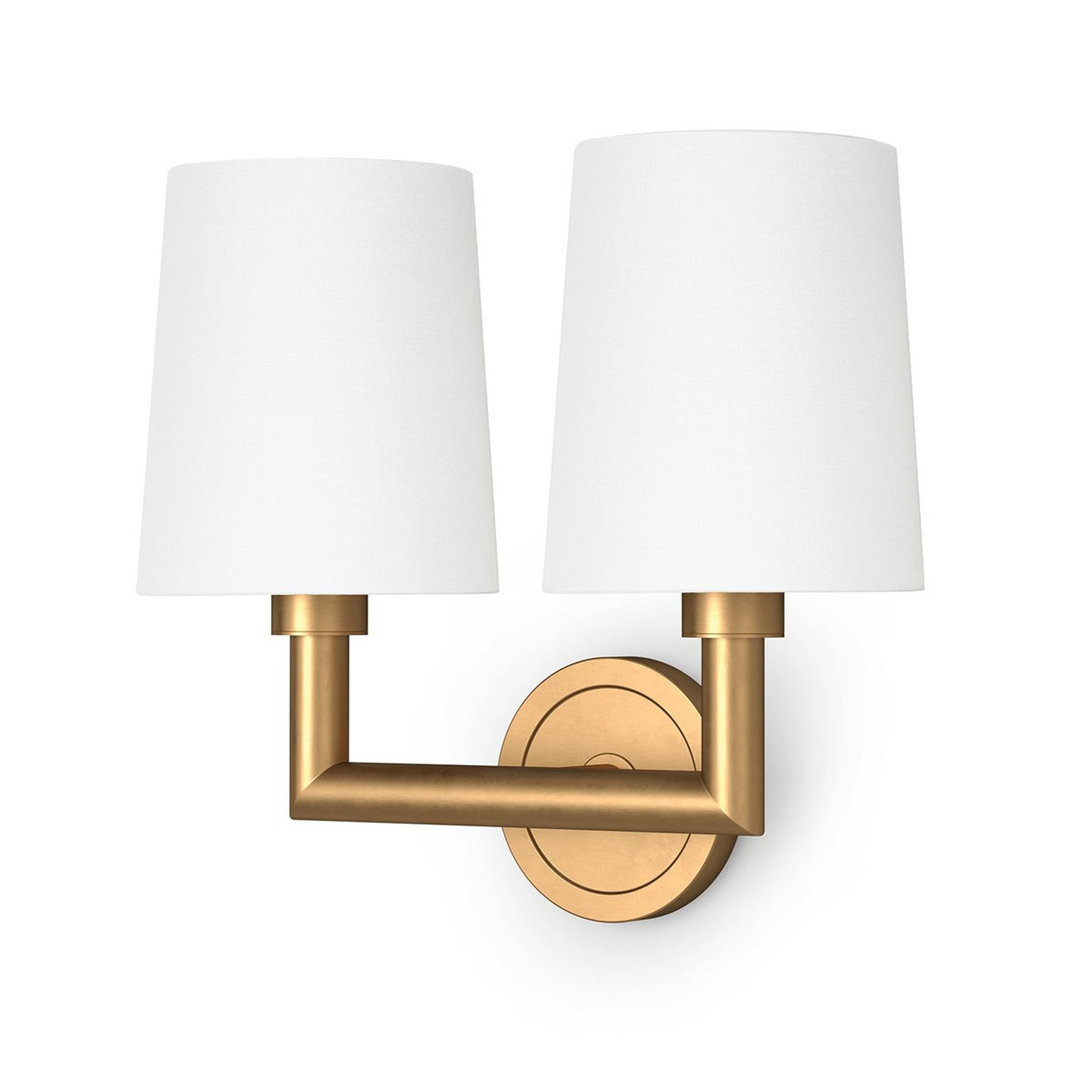 A Gemini Sconce - 2 Light with Natural Brass color