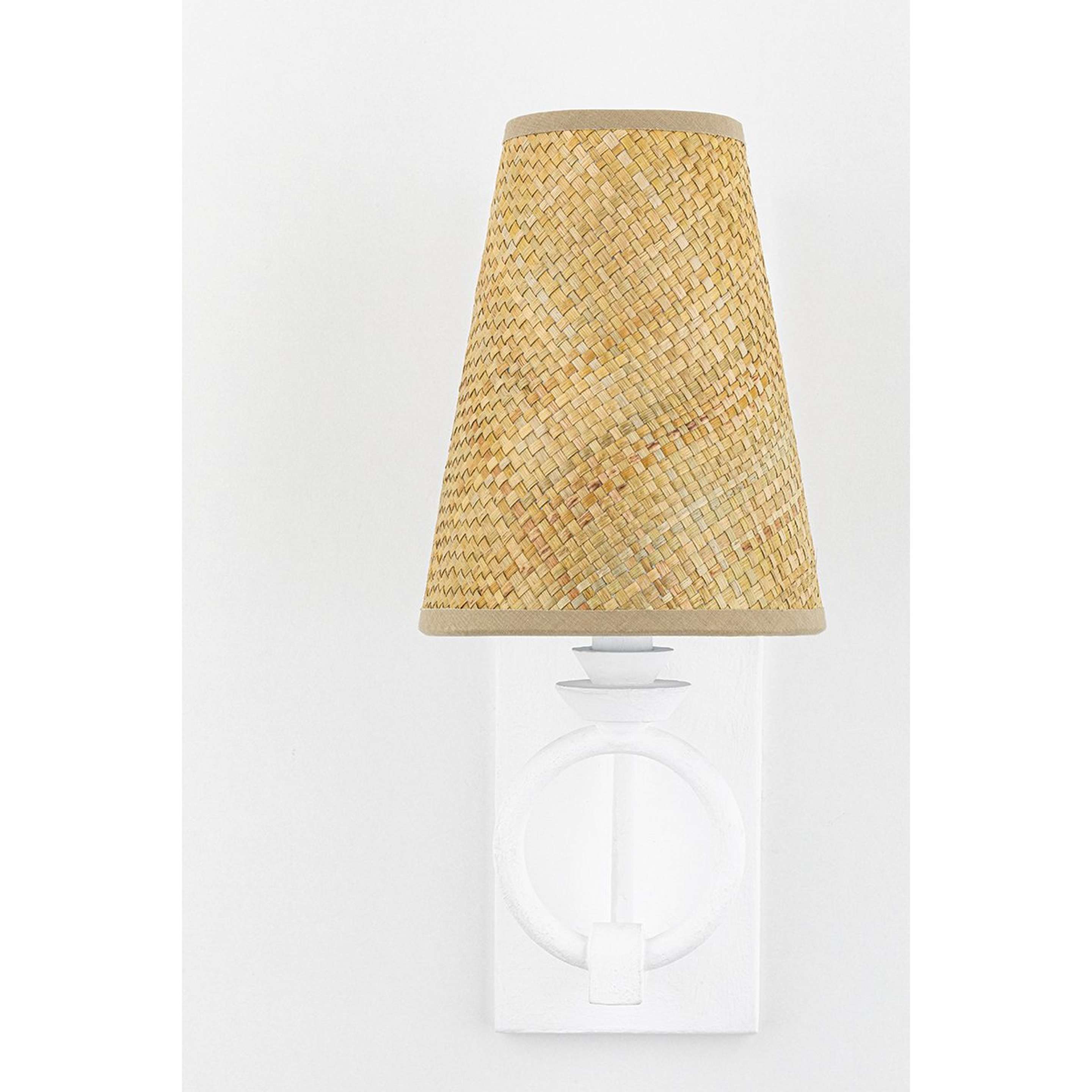 A Cidra Sconce with White Plaster / Buri Shade color