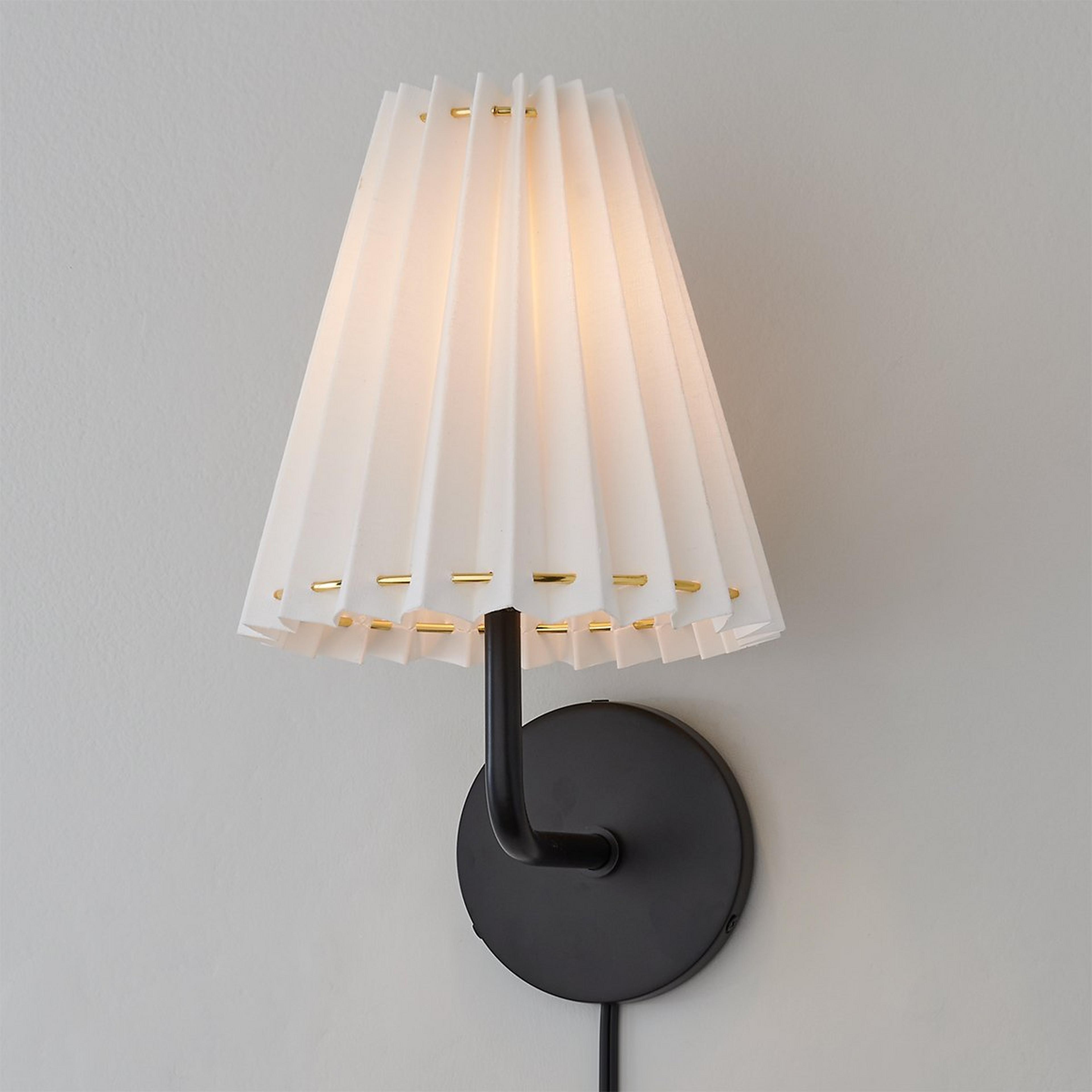 A Chilton Sconce with Soft Black / White / Brass Detail color