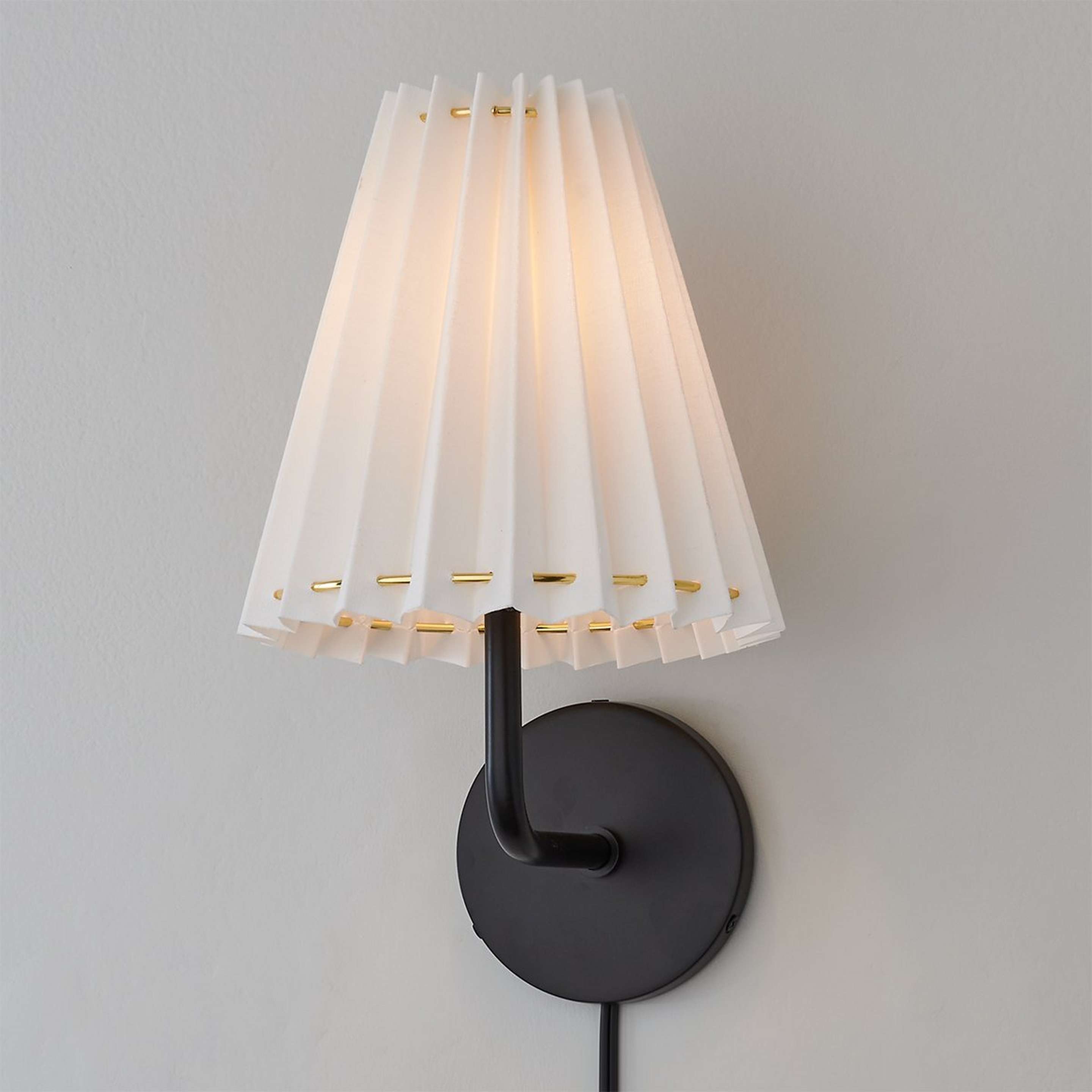 A Chilton Sconce with Soft Black / White / Brass Detail color
