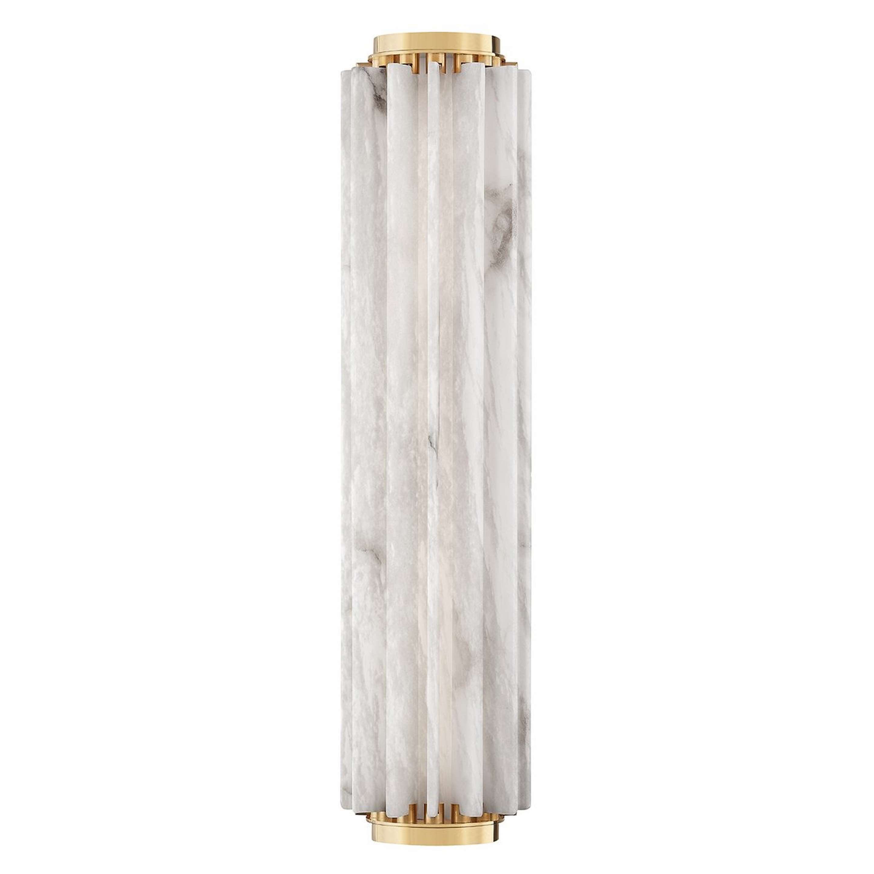 A Edgy Evelyn LED Sconce with Aged Brass / Alabaster color