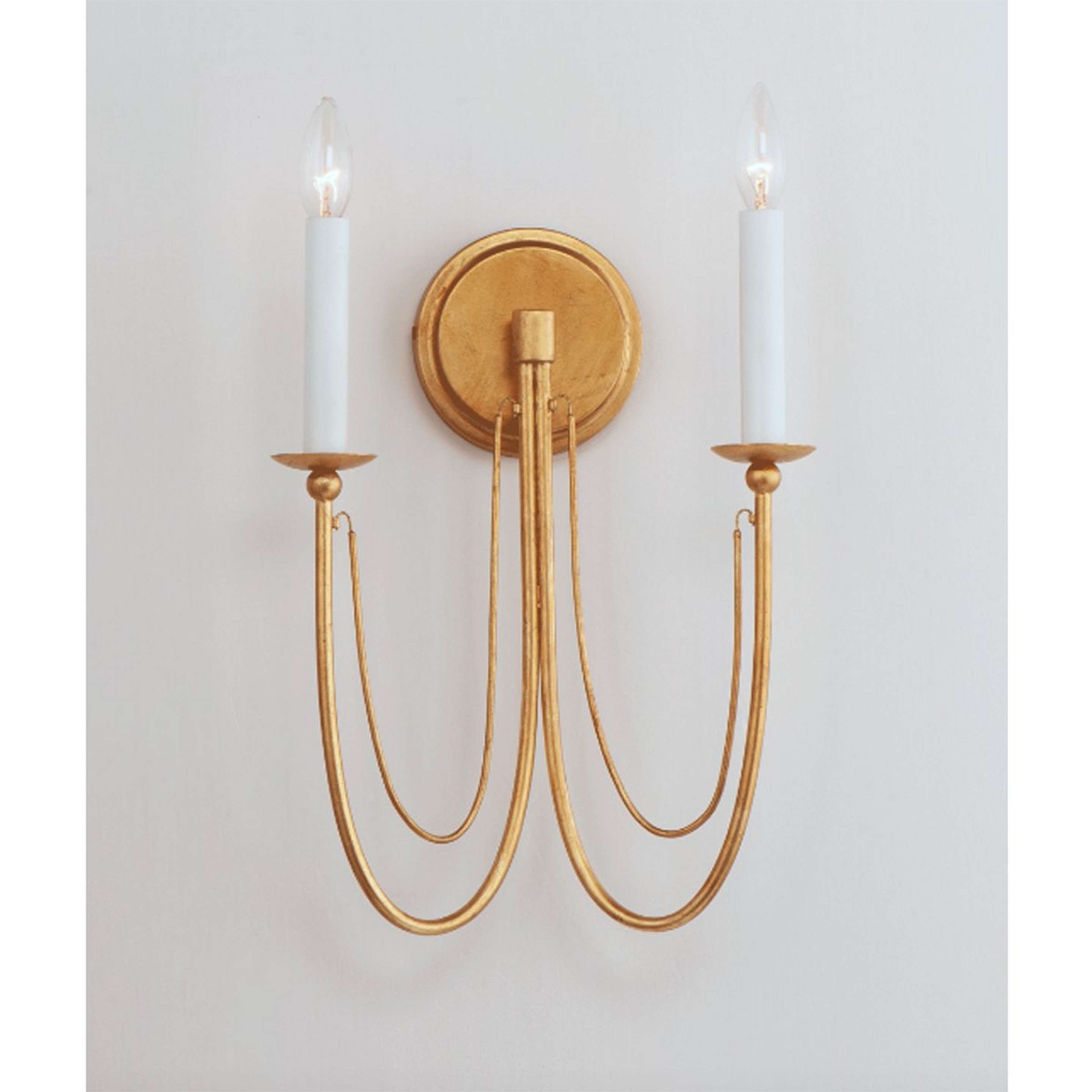 A Deluco Sconce with Gold Leaf color
