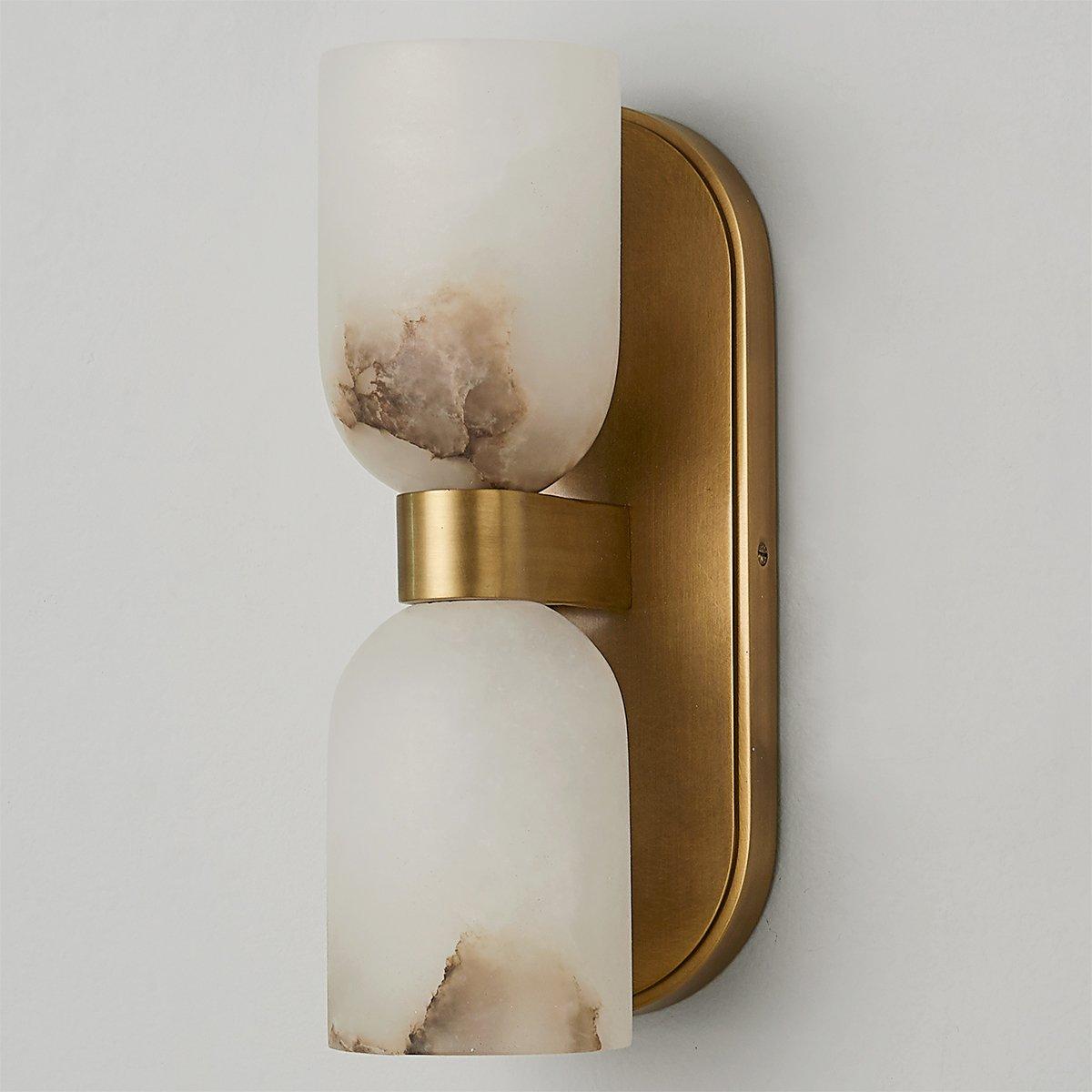Aurind Double Bath Sconce - Elegant Alabaster Design