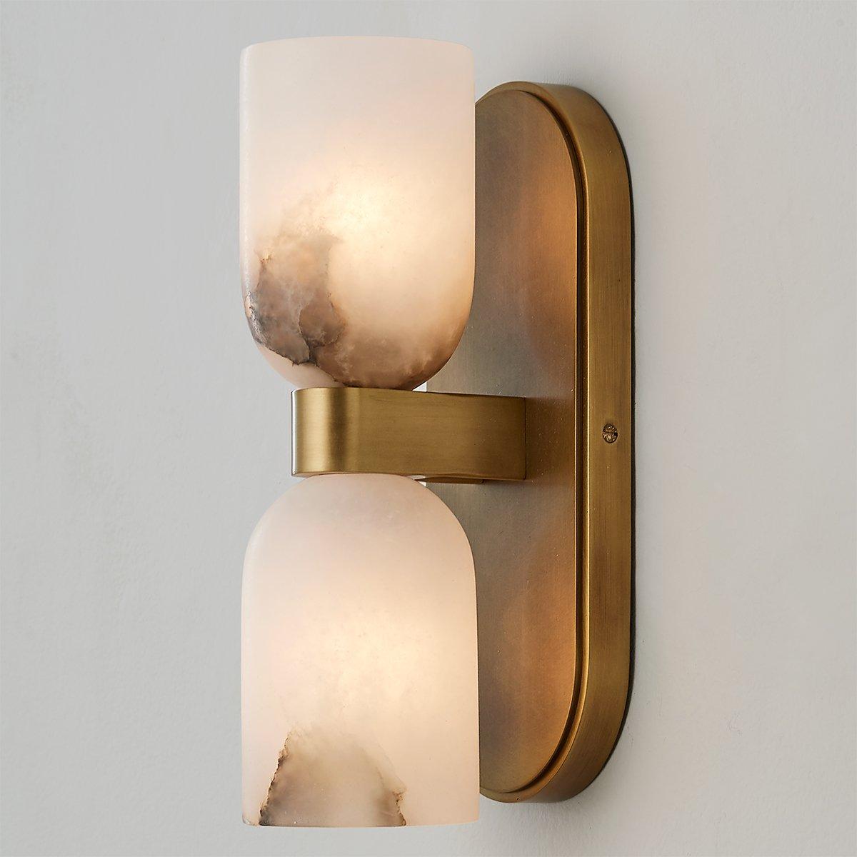 Aurind Double Bath Sconce - Elegant Alabaster Design