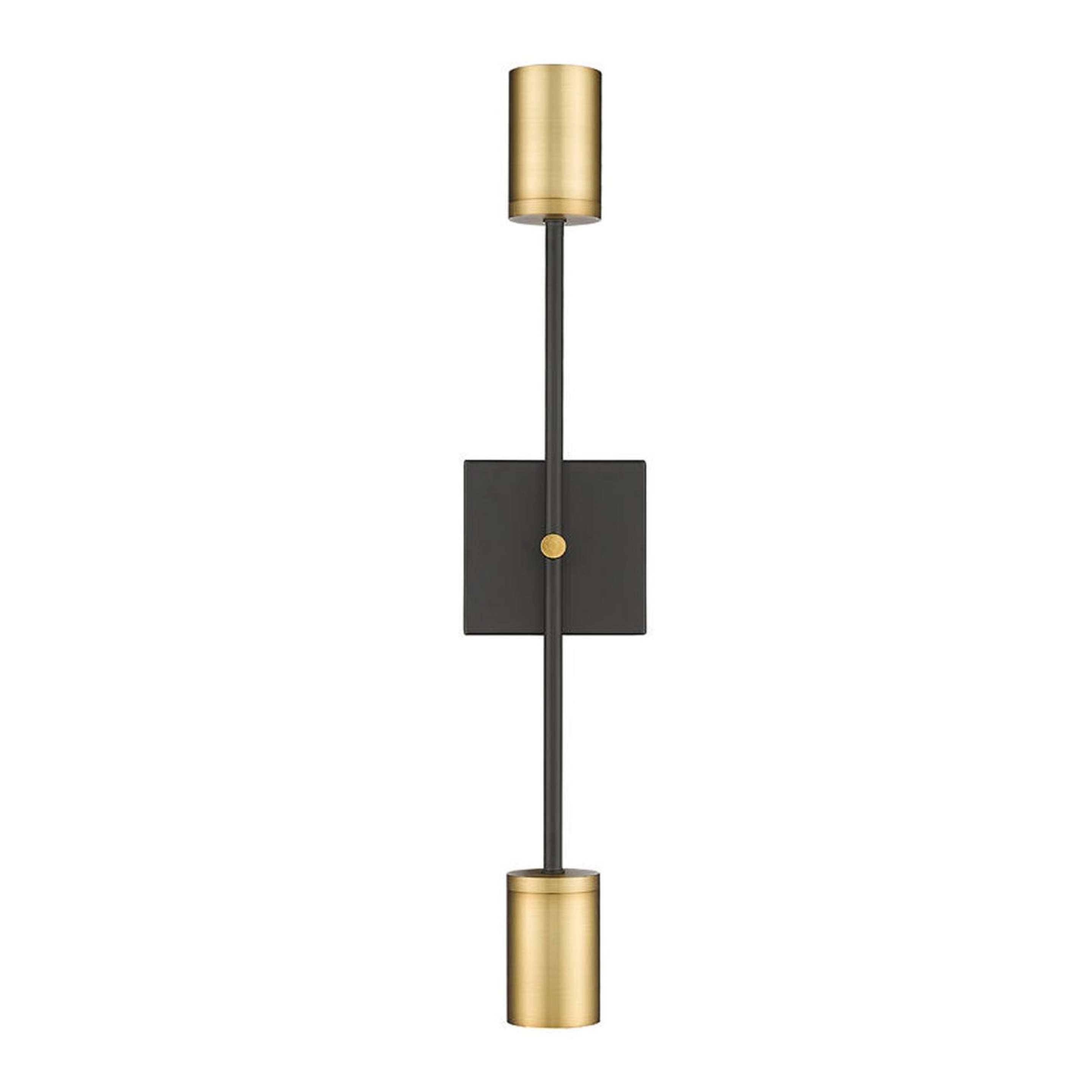 A Navaeh Mod Sconce - 2 Light with Matte Black / Aged Brass color