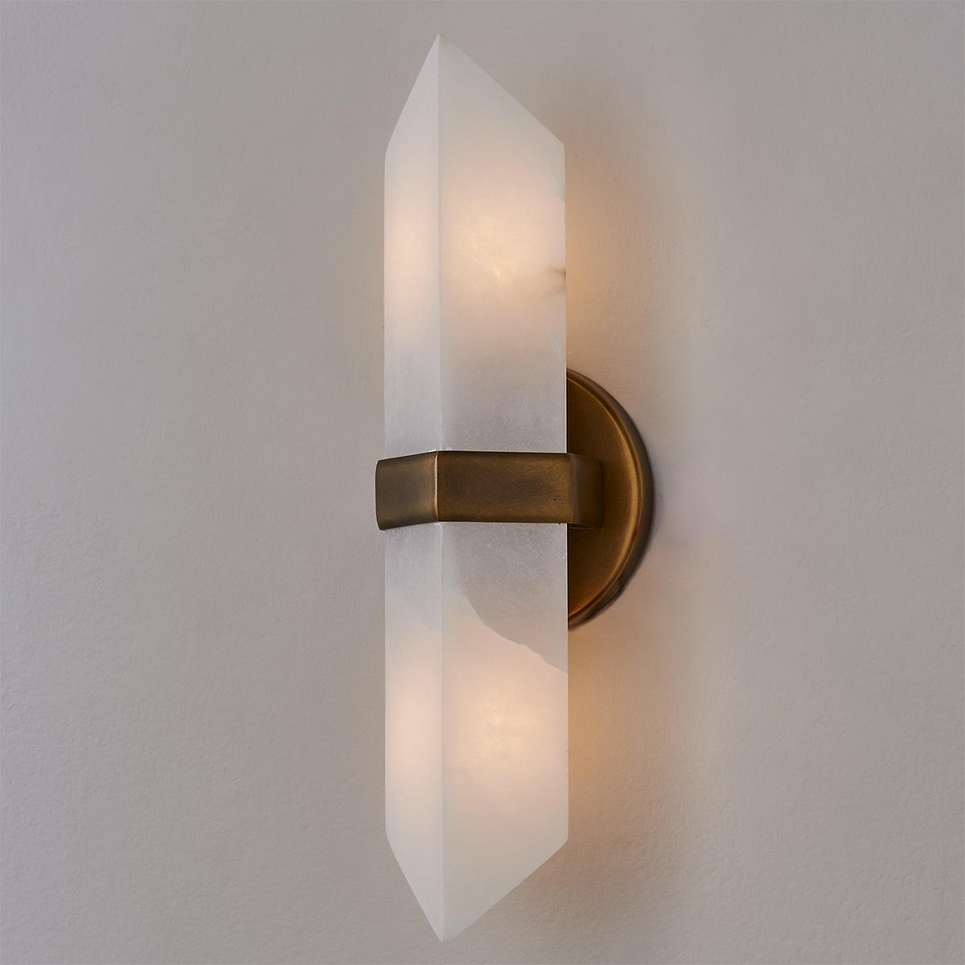 A Yvonia Sconce - 2 Light with Vintage Brass / Alabaster color