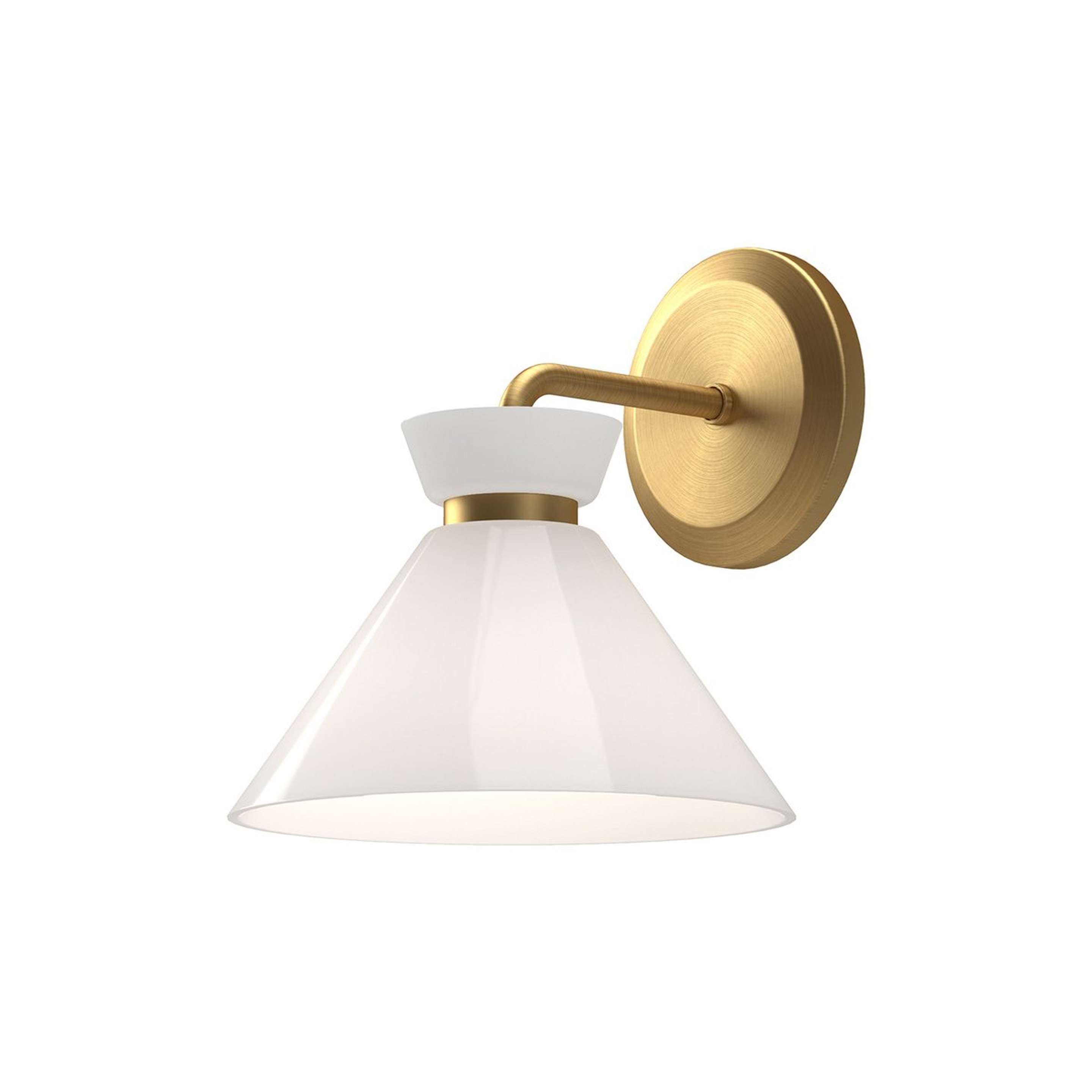 A Tusya Sconce with Brushed Gold / Opal Glass color