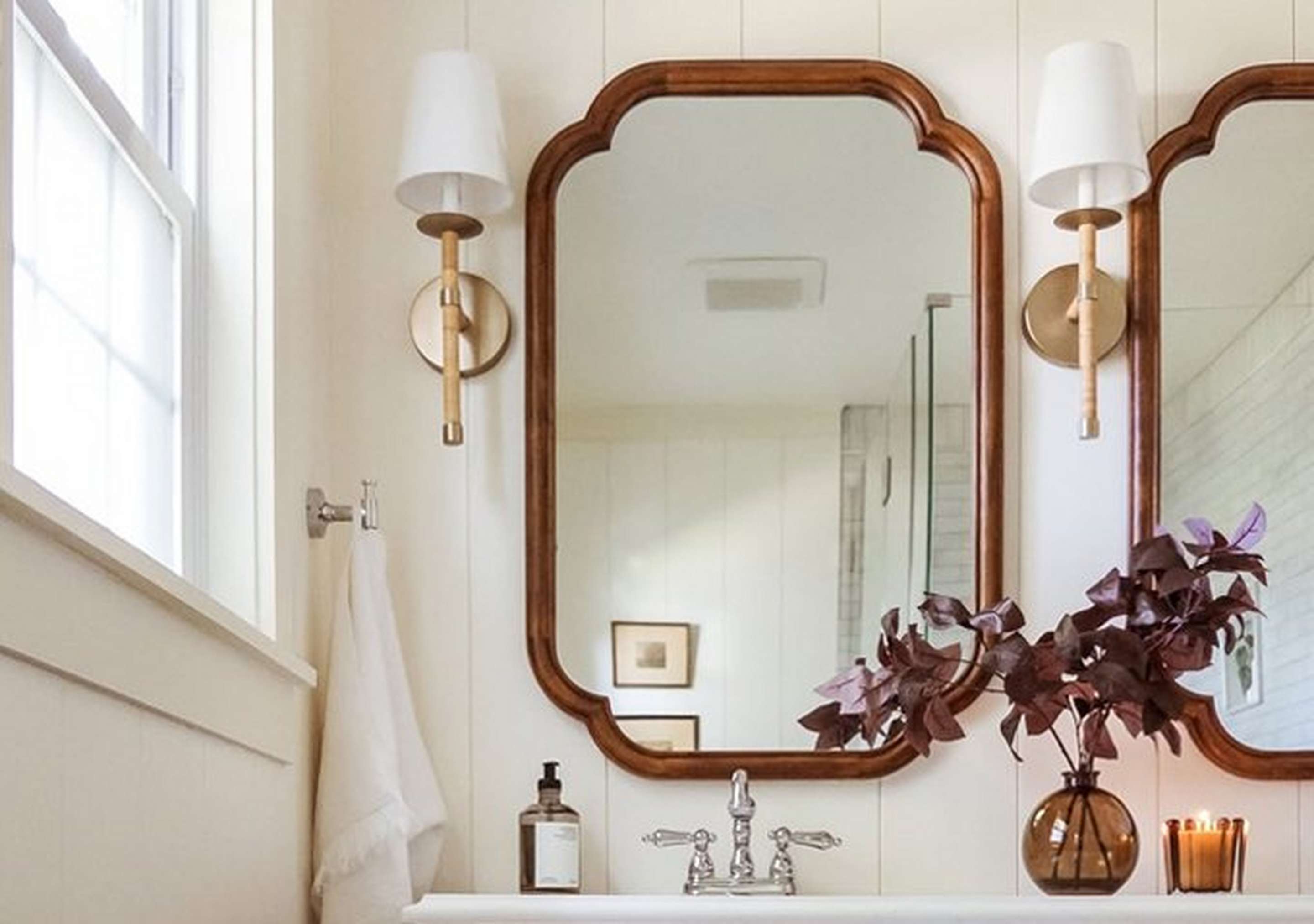 Matte brass and rattan Demske Sconce