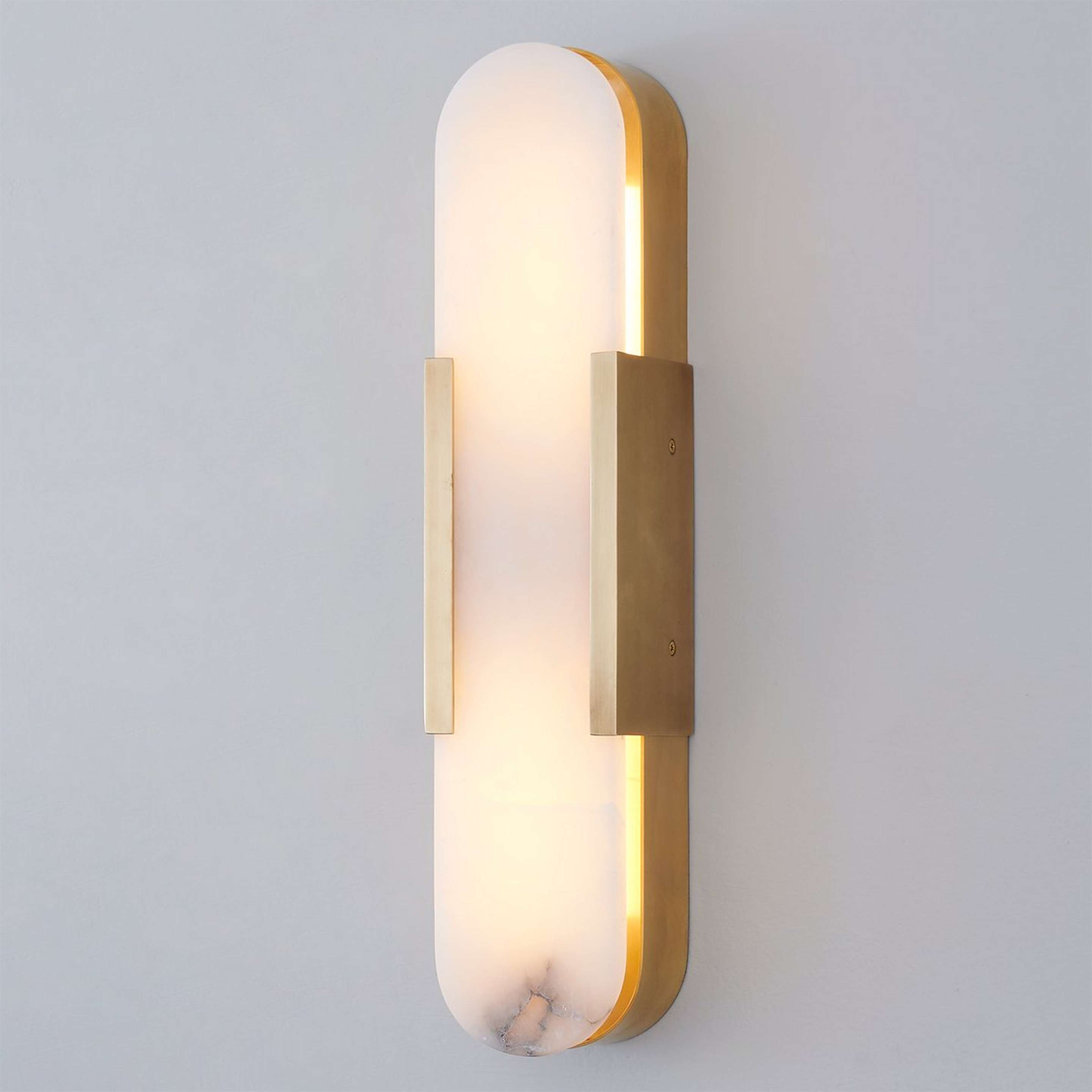 A Lapis Sconce with Antique Brass / Alabaster color