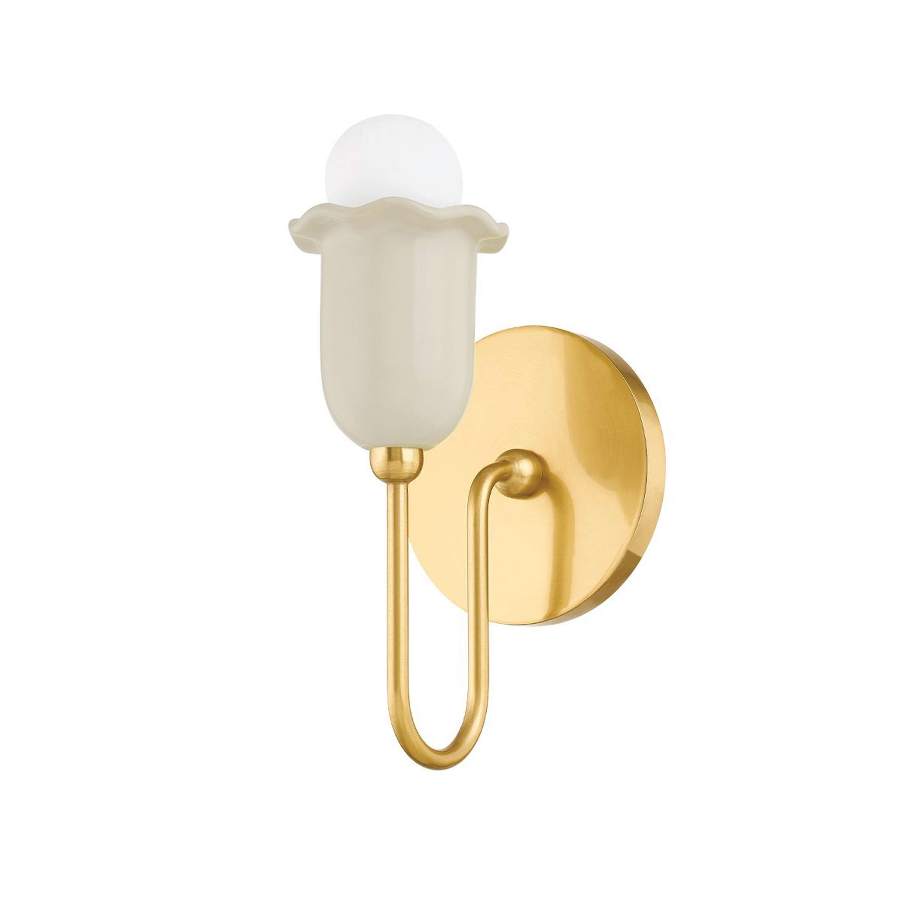 A Canterbury Sconce with Aged Brass / Antique Ivory color
