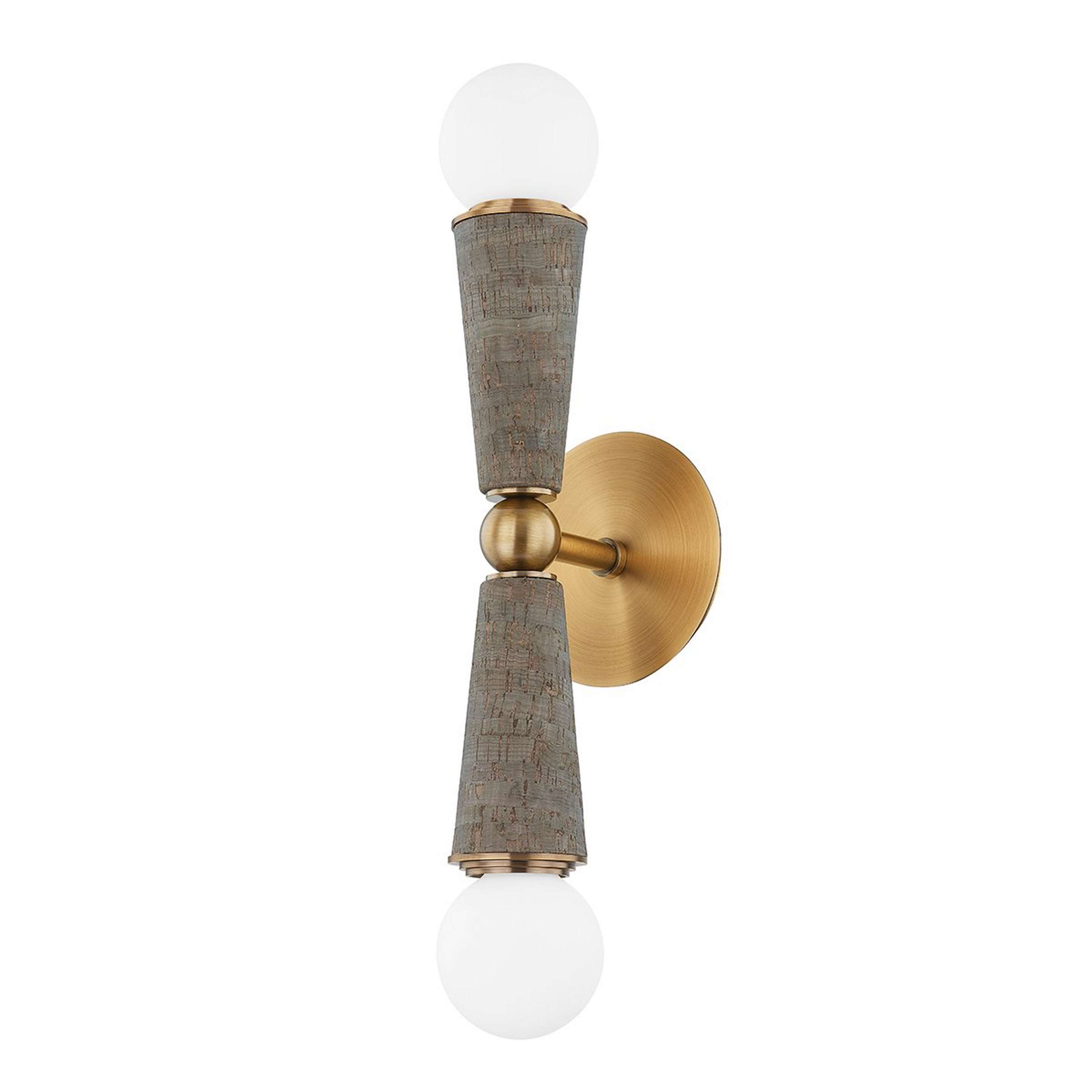 A Ione Sconce with Brushed Brass / Gray Cork color