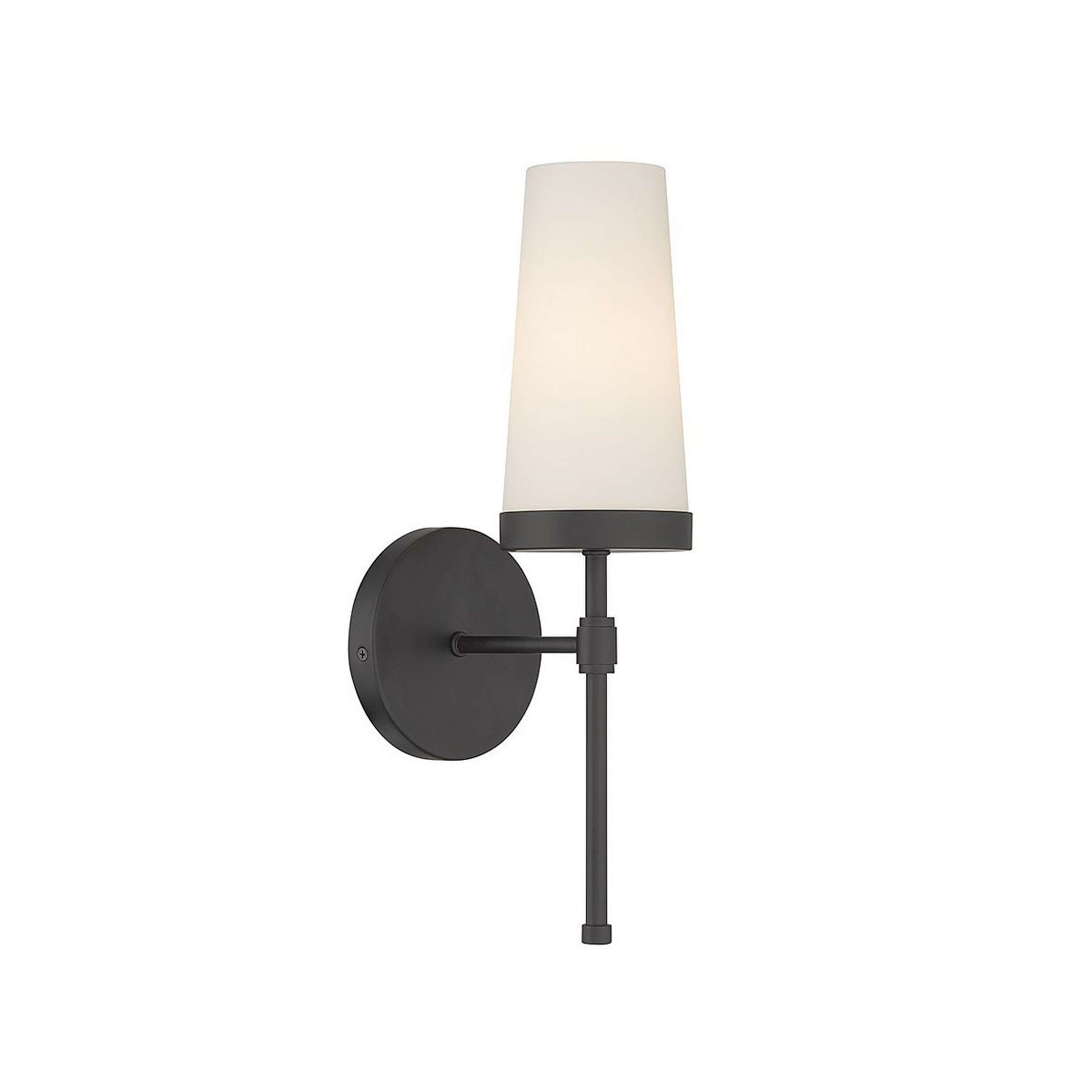 A Allegretto Sconce with Black / Opal Glass color