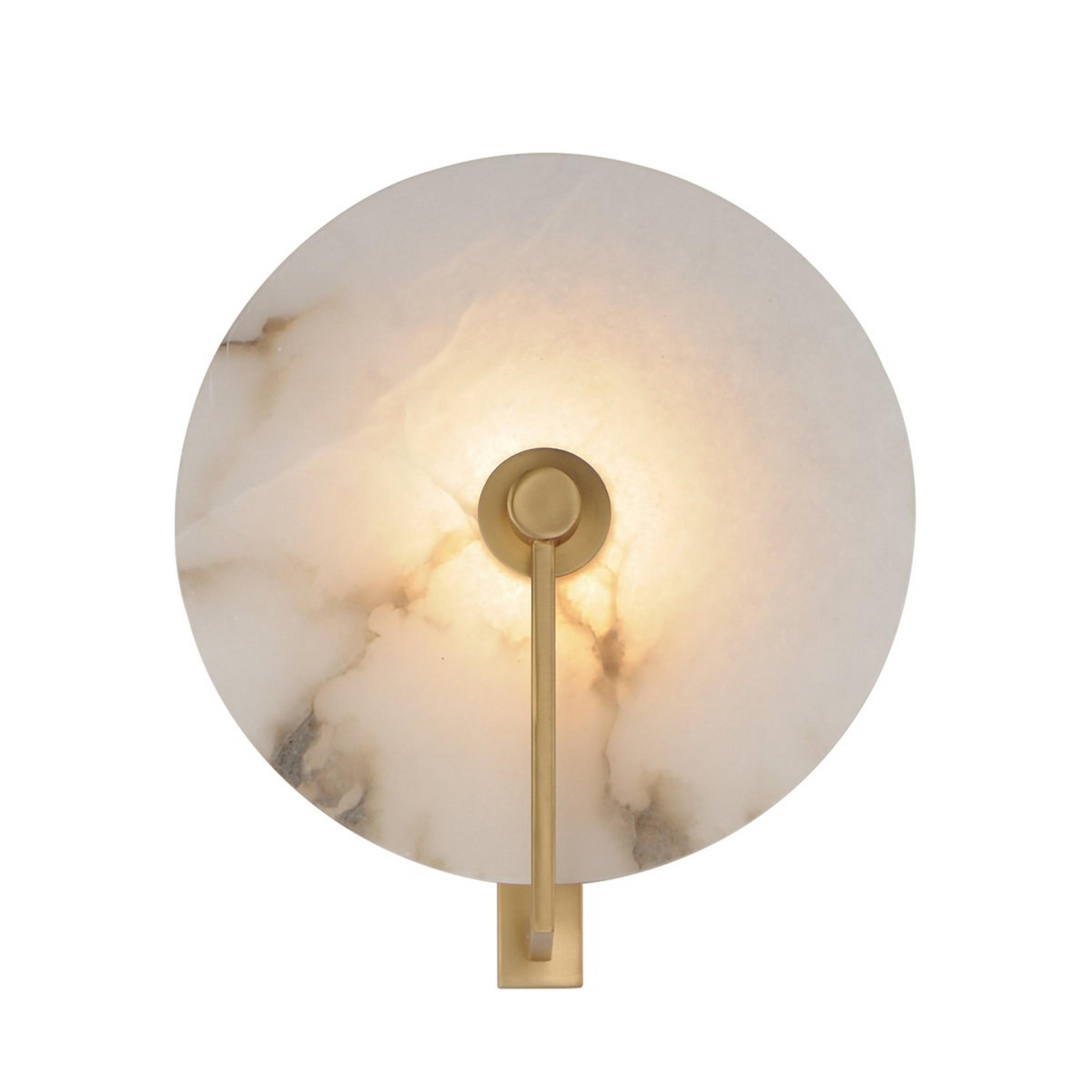 A Drios Convertible LED Sconce with Aged Brass / Alabaster color