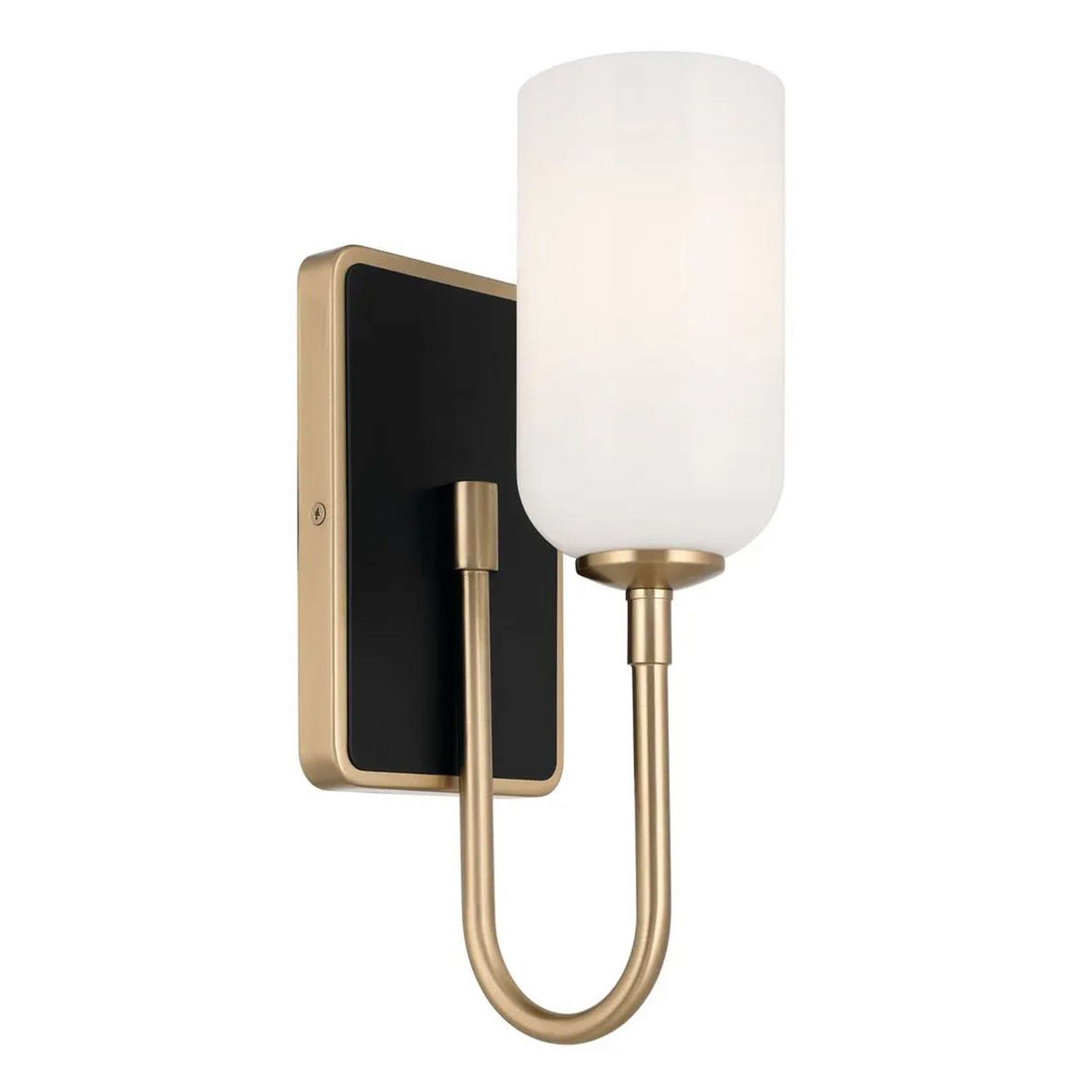 A Zakai Sconce with Champagne Bronze / Black / Opal Glass color