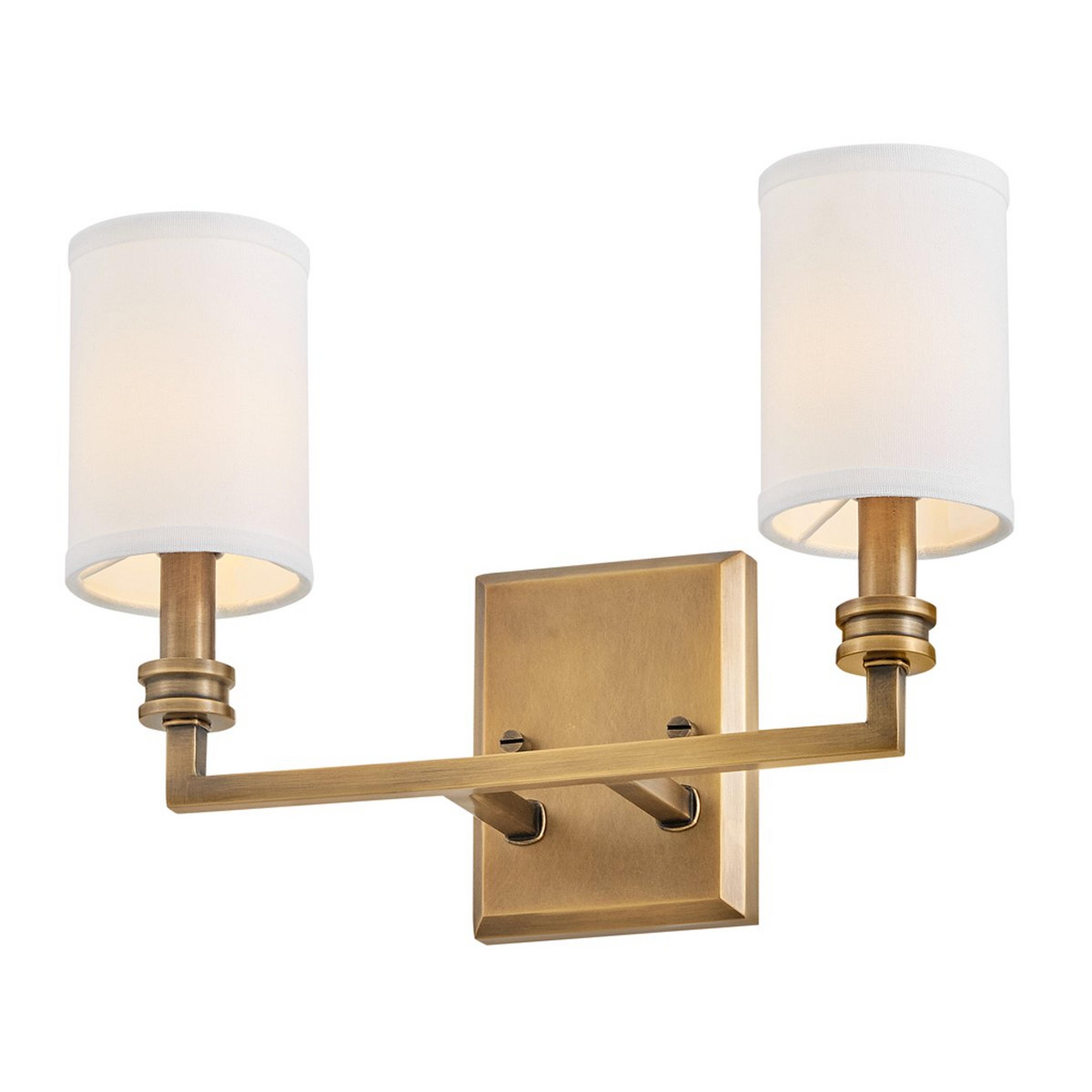 A Caspian Sconce - 2 Light with Aged Brass color