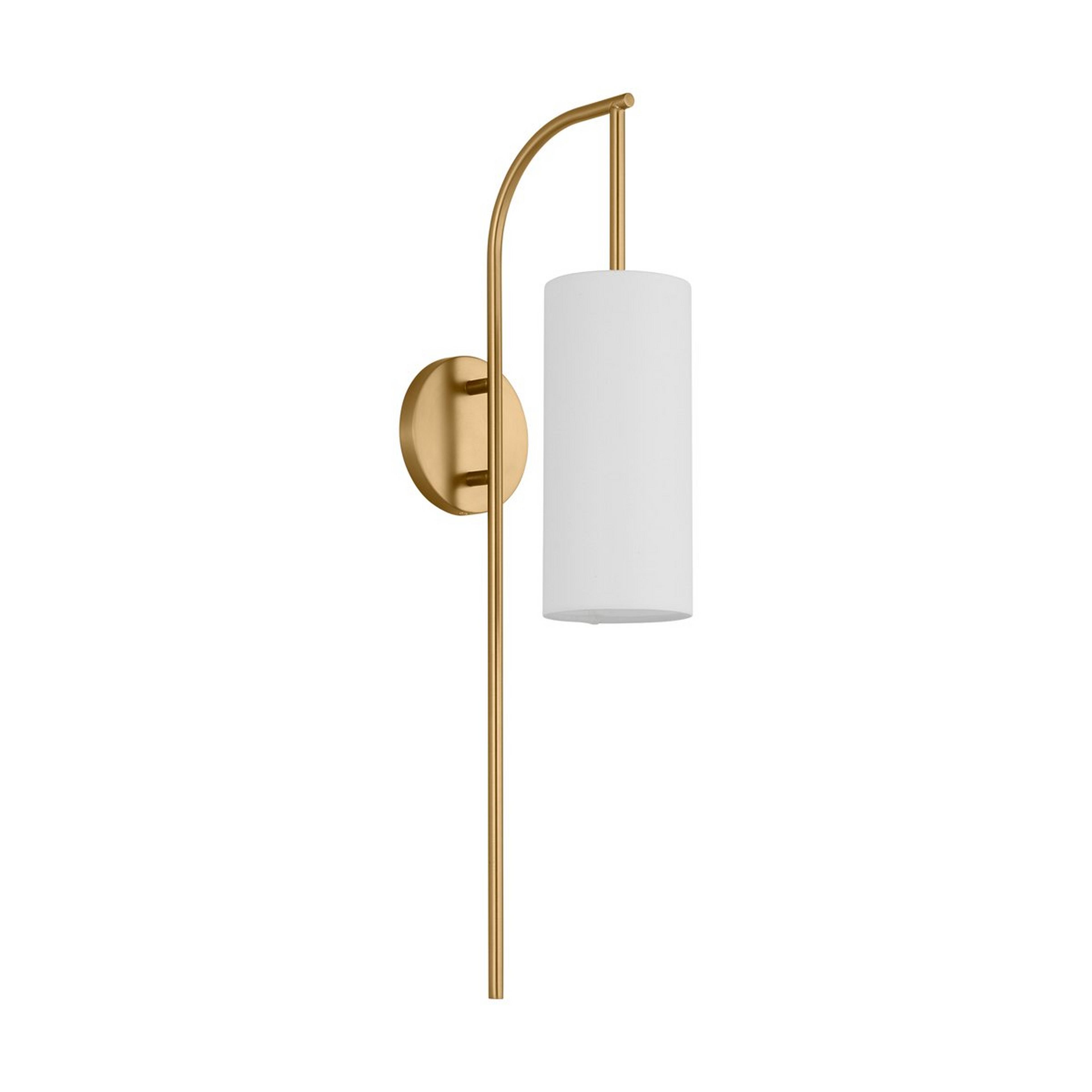 A ED Ellen DeGeneres Lowell Sconce with Burnished Brass / White Linen color