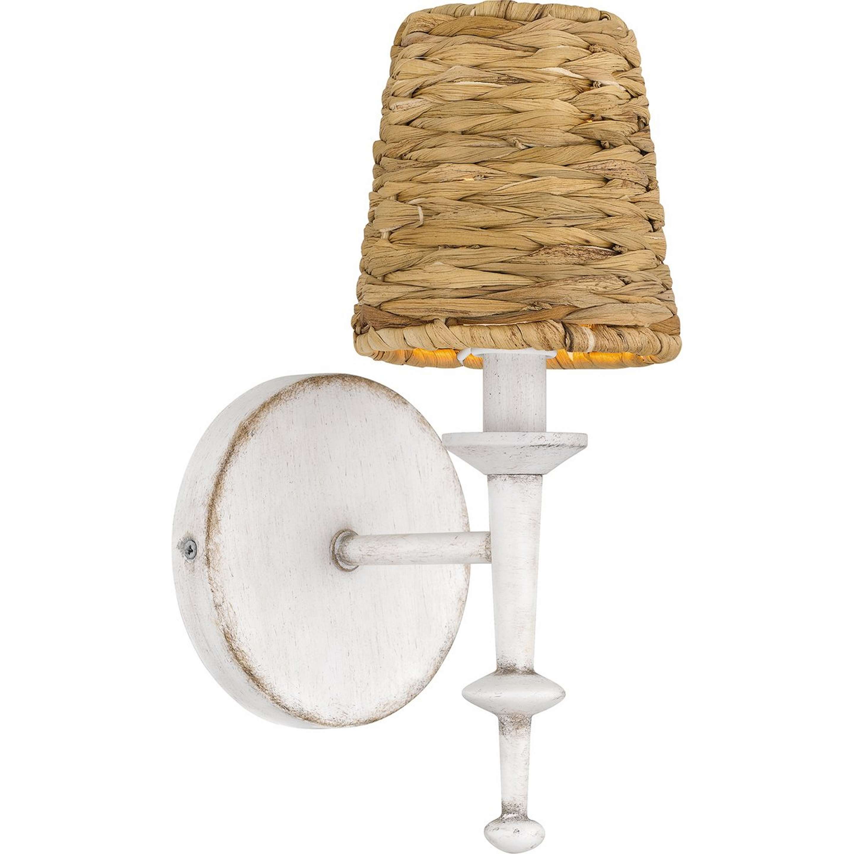 A Colton Sconce with Weathered White / Seagrass color