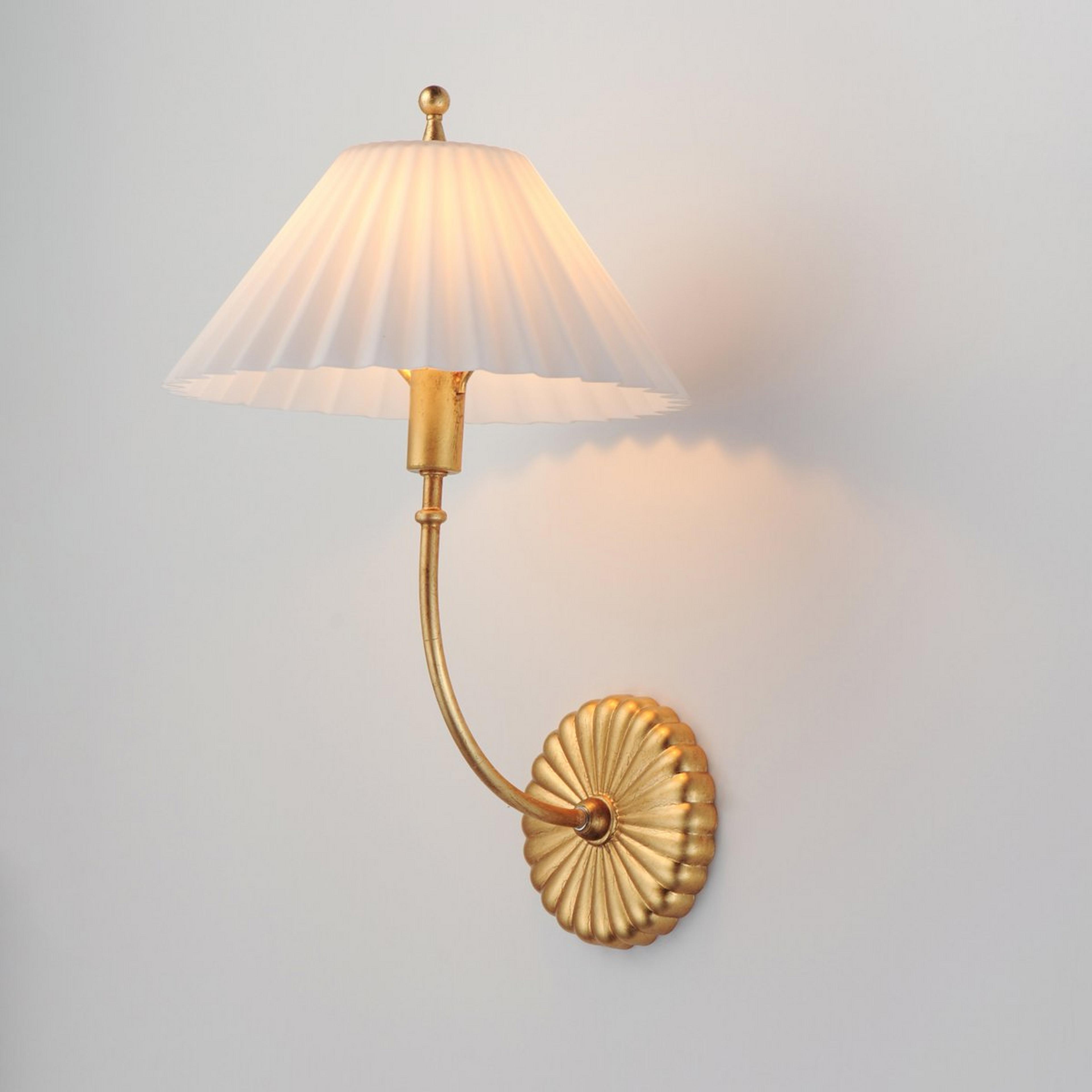 A Transatlantic Sconce with Gold Leaf / White Glass color