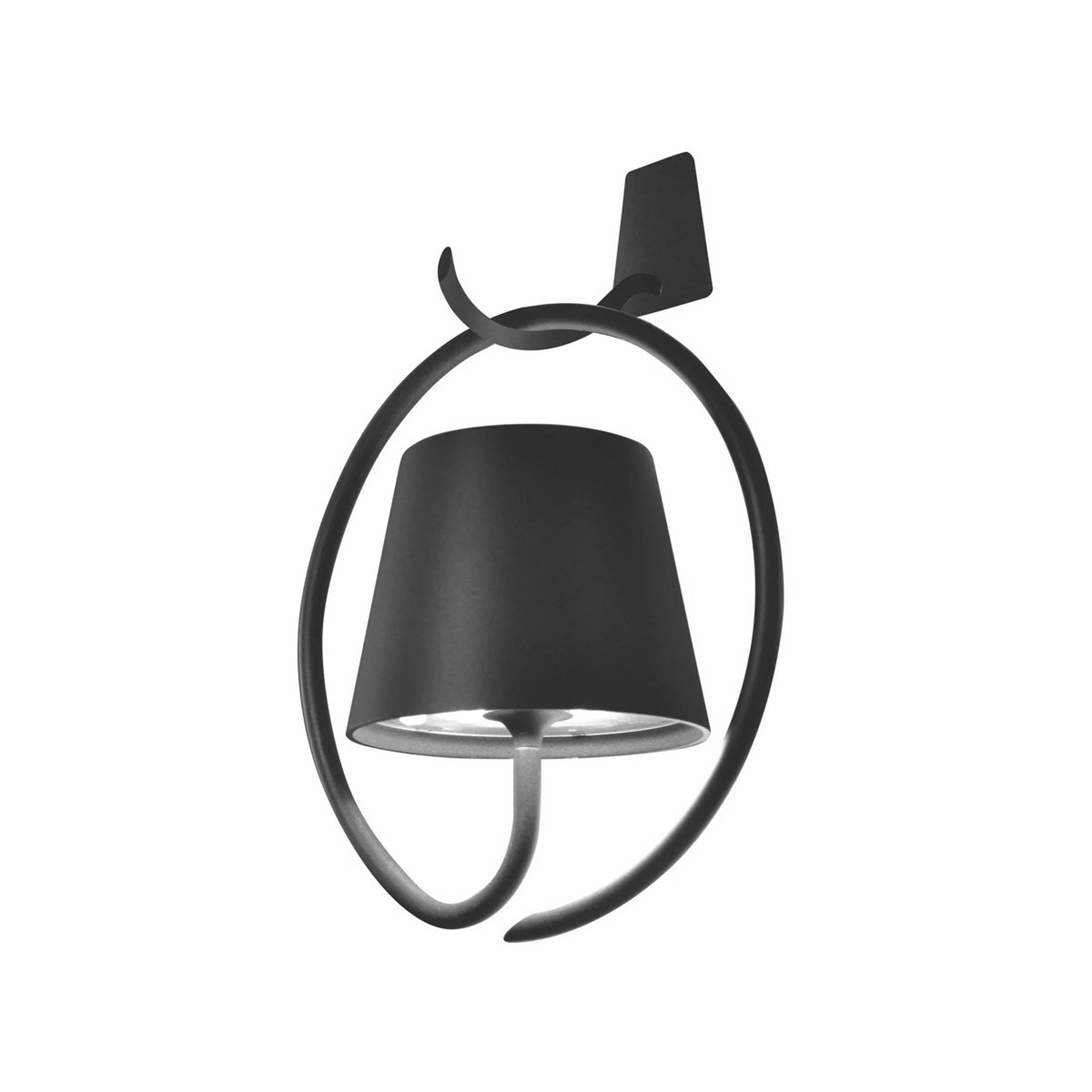 A Celestial Circle Cordless Magnetic Wall Light with Charcoal Gray color