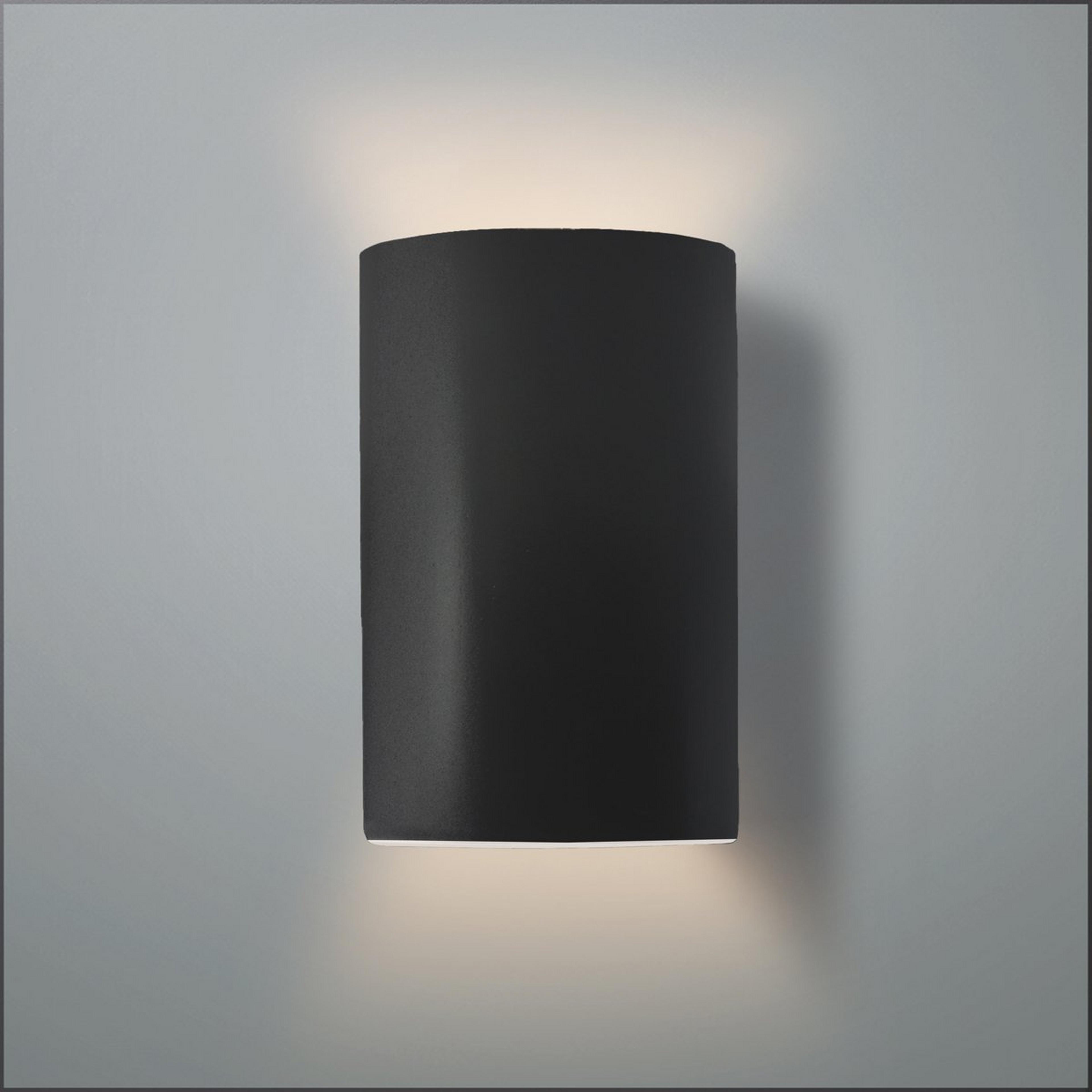 A Ceramic Cylinder Sconce - Large - Matte with Matte Black color