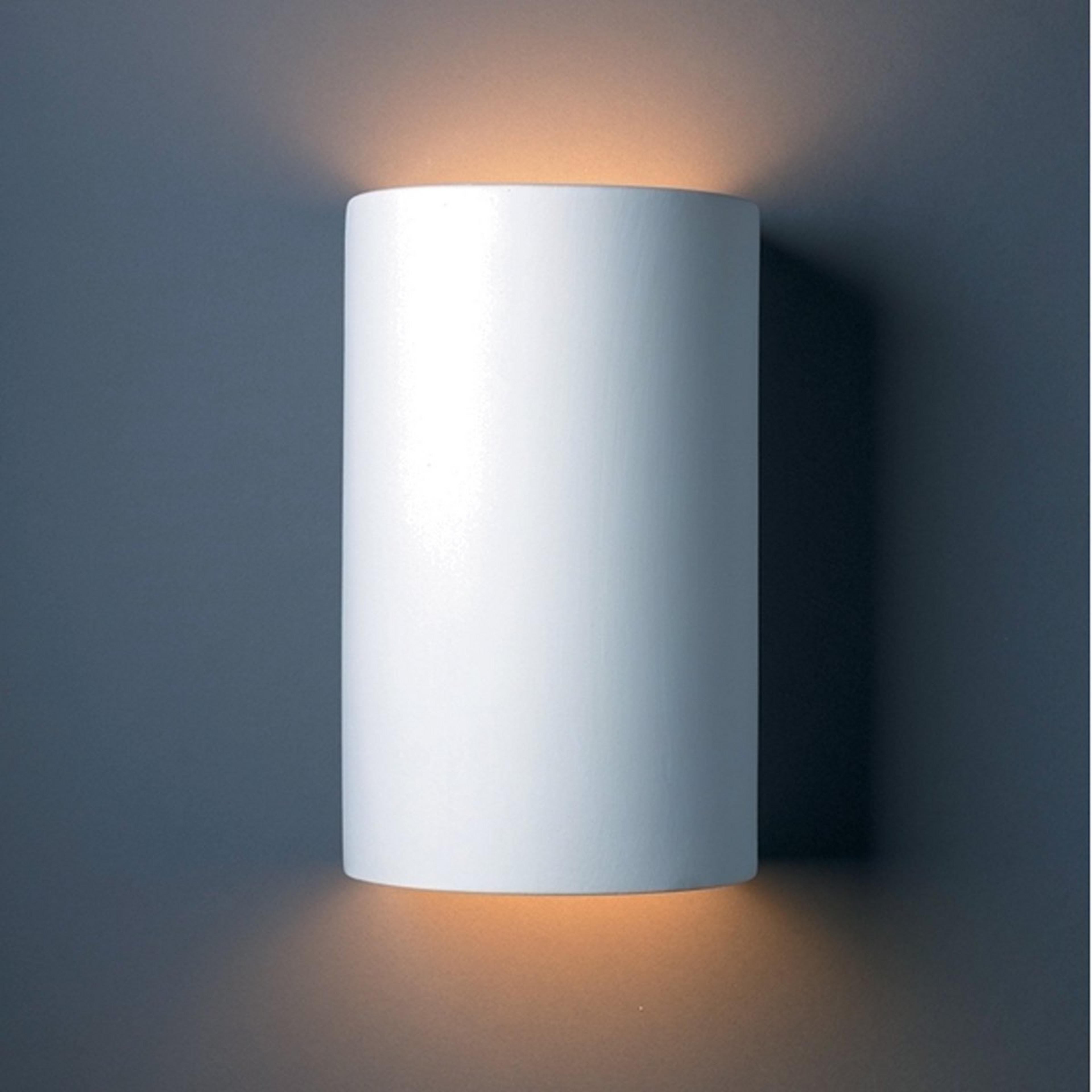 A Ceramic Cylinder Sconce - Large - Bisque with Bisque color