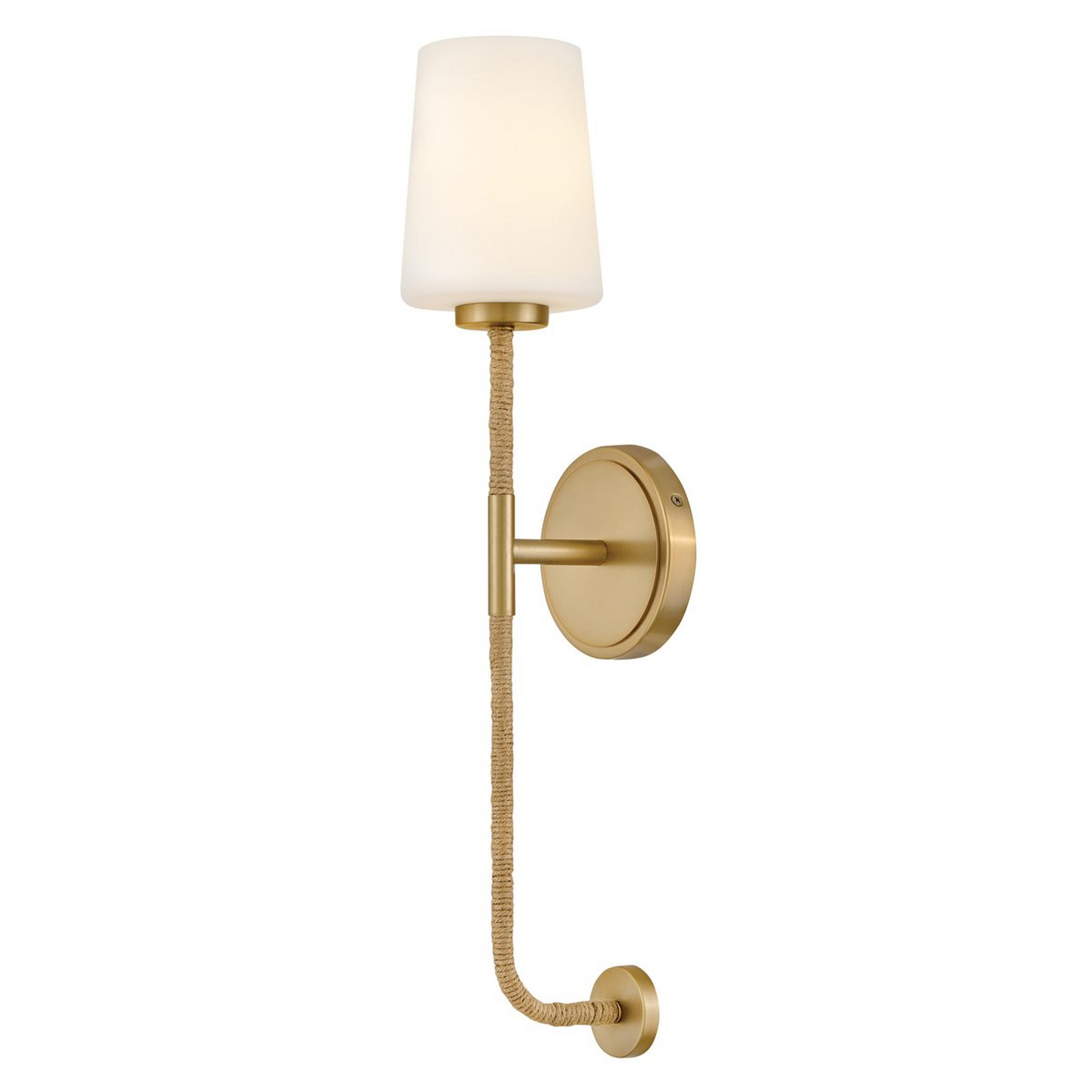 A Jeida Rope Wrapped Sconce with Brass / Rope / Clear Glass color