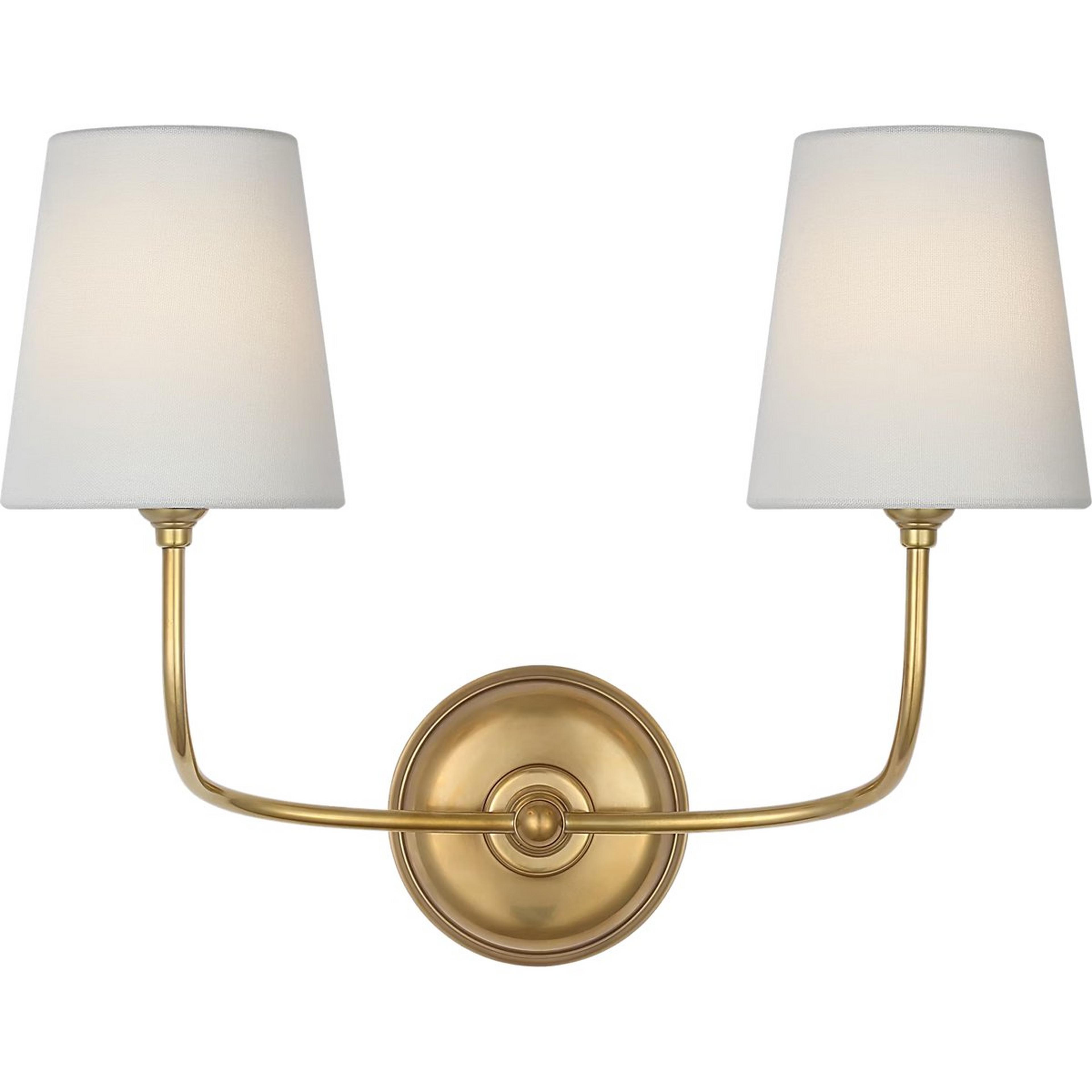 A Montclair Rechargeable LED Cordless Sconce - 2 Light with Antique Brass color