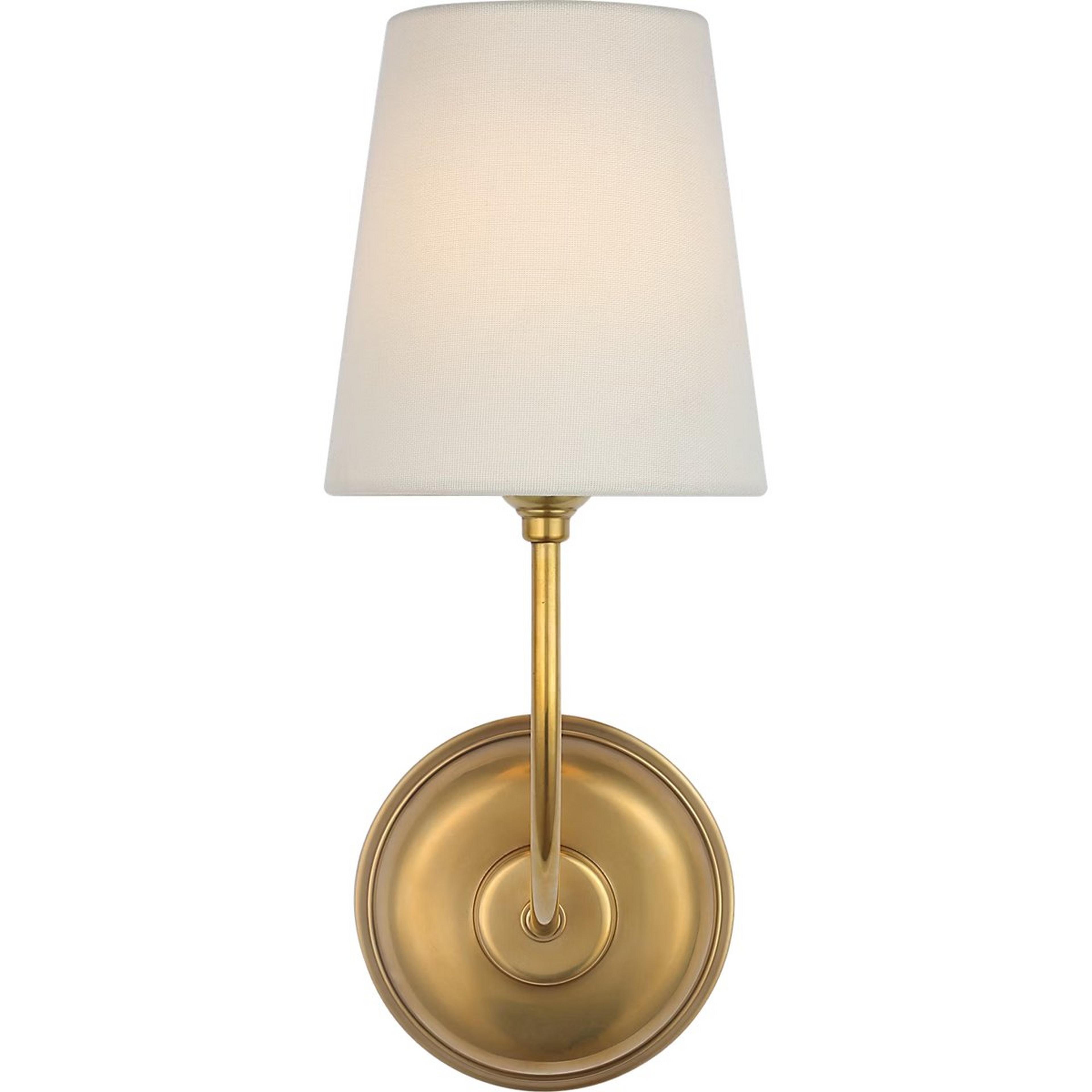 A Montclair Rechargeable LED Cordless Sconce with Antique Brass color