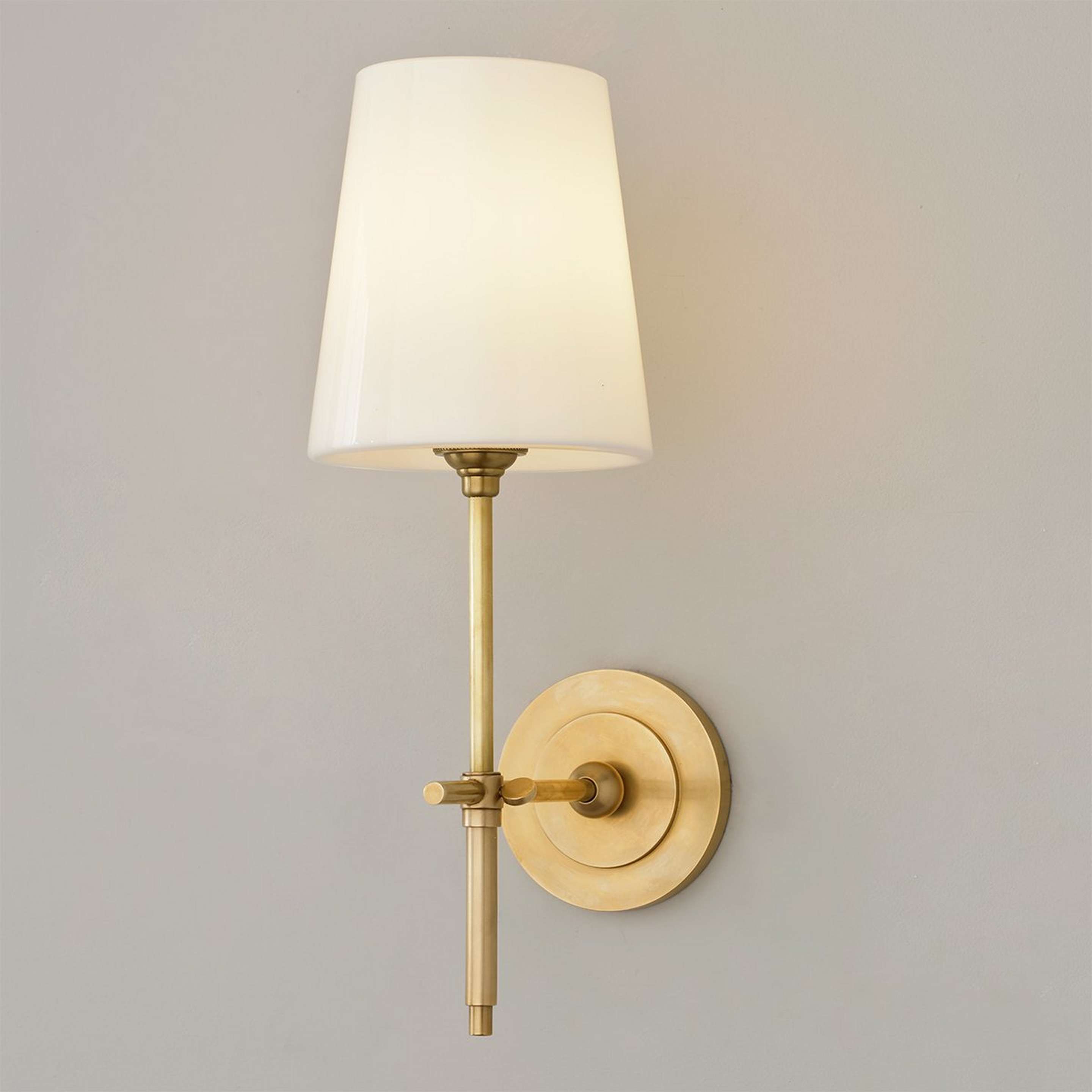 A Soho Rechargeable LED Cordless Sconce with Antique Brass color