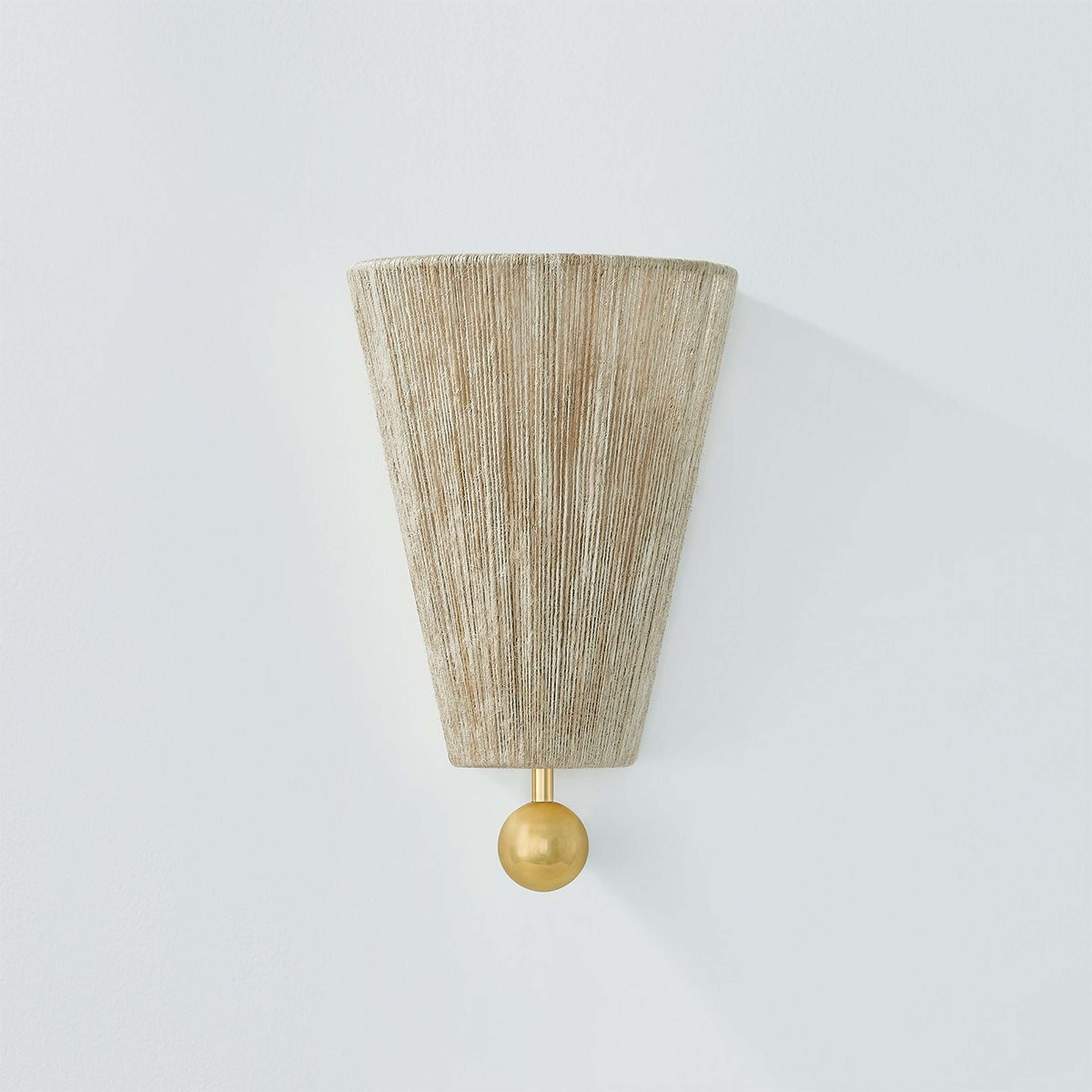 A Salange Jute Sconce with Brass / Natural Jute color