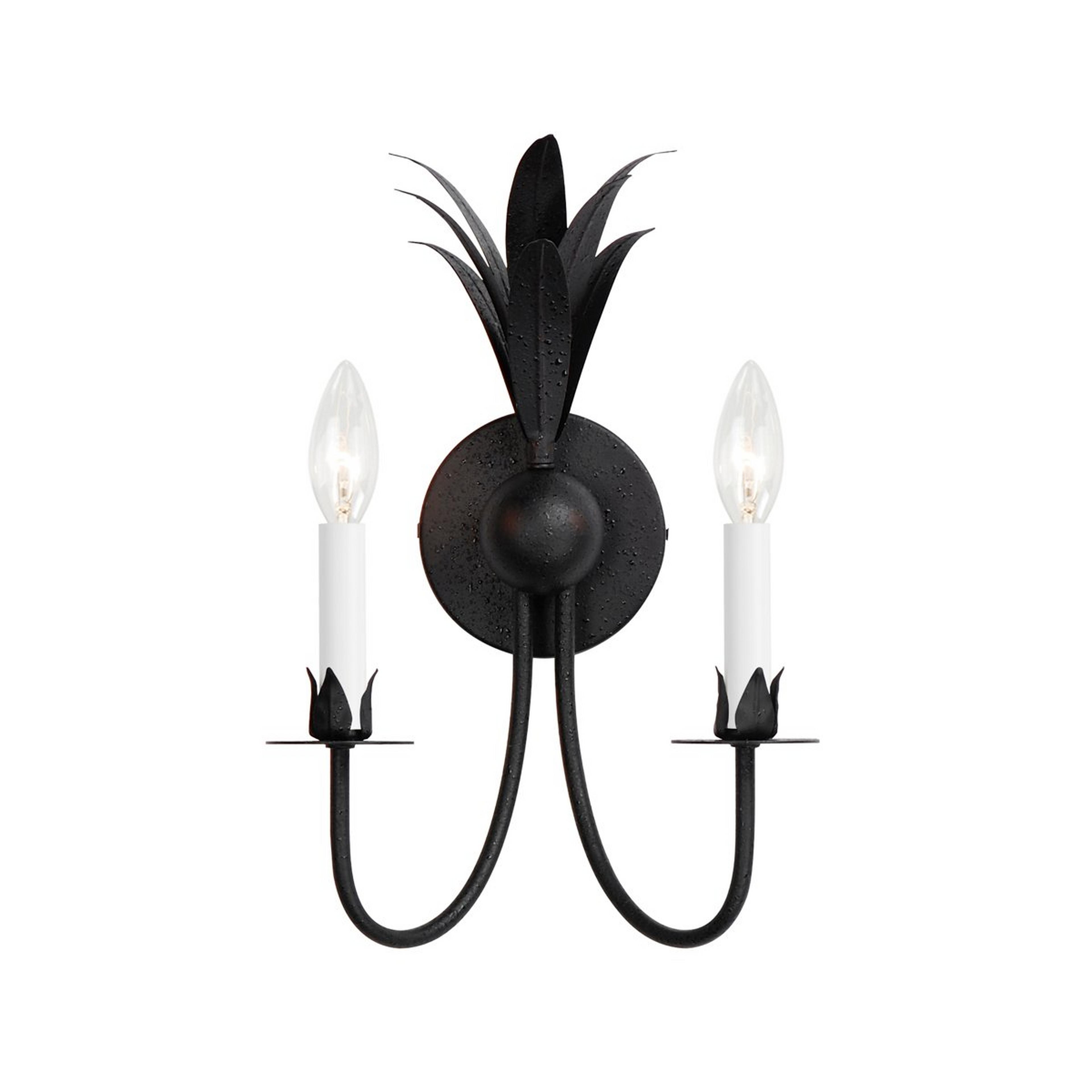A Eartha Sconce - 2 Light with Textured Black color