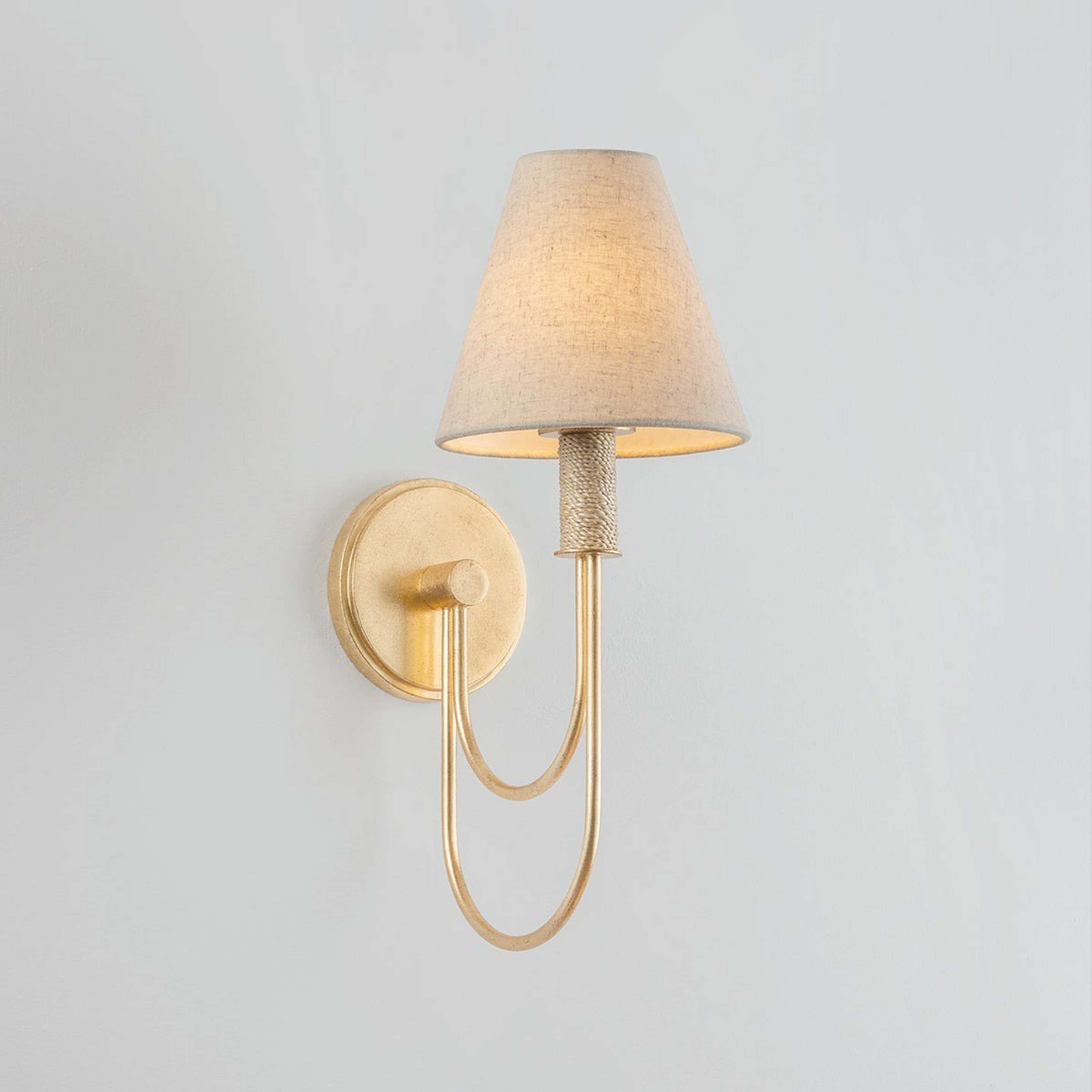 A Brightmoor Sconce with Gold Leaf / Beige / Natural Rope color