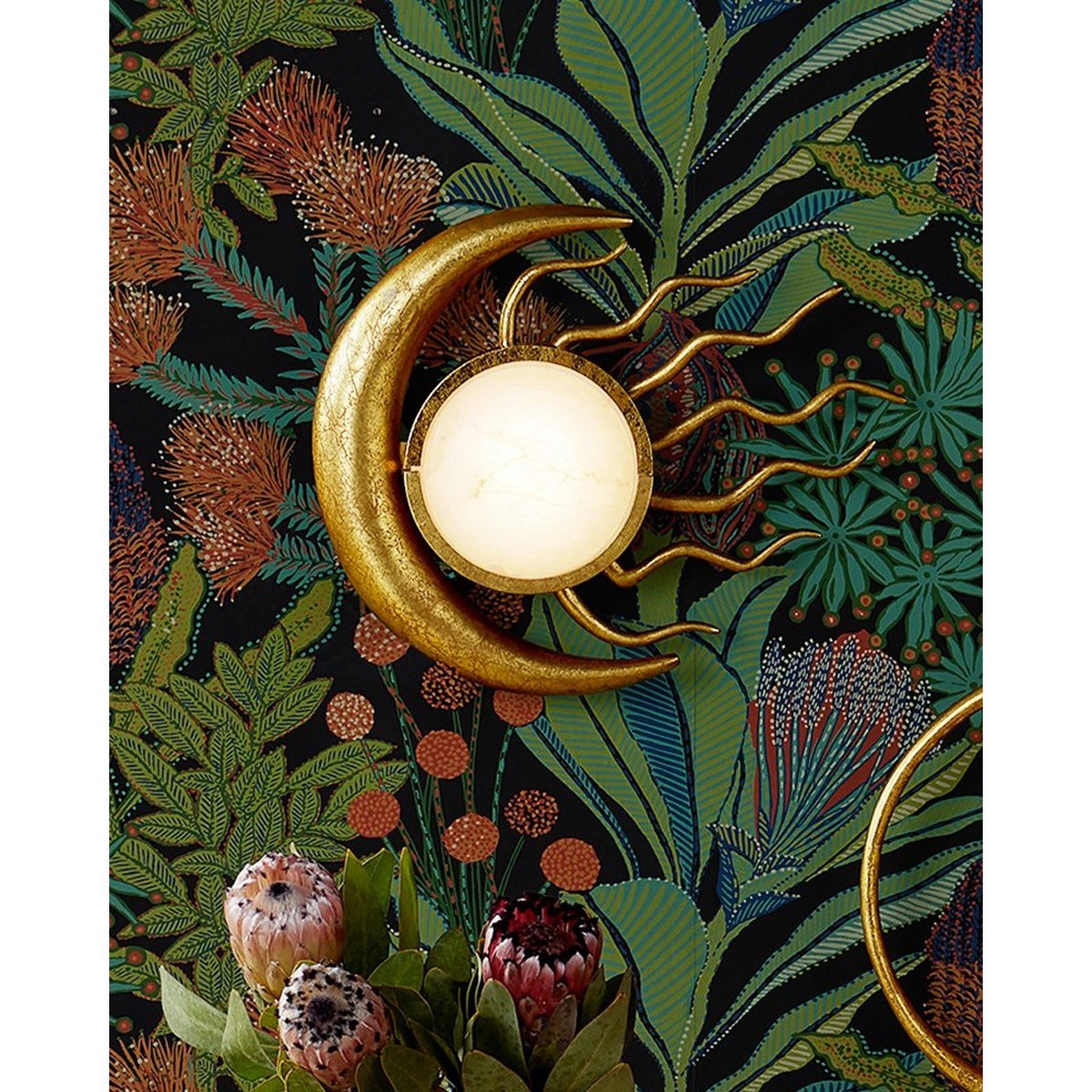 A Perihelion LED Sconce - Sun with Gold Leaf / White Marble color
