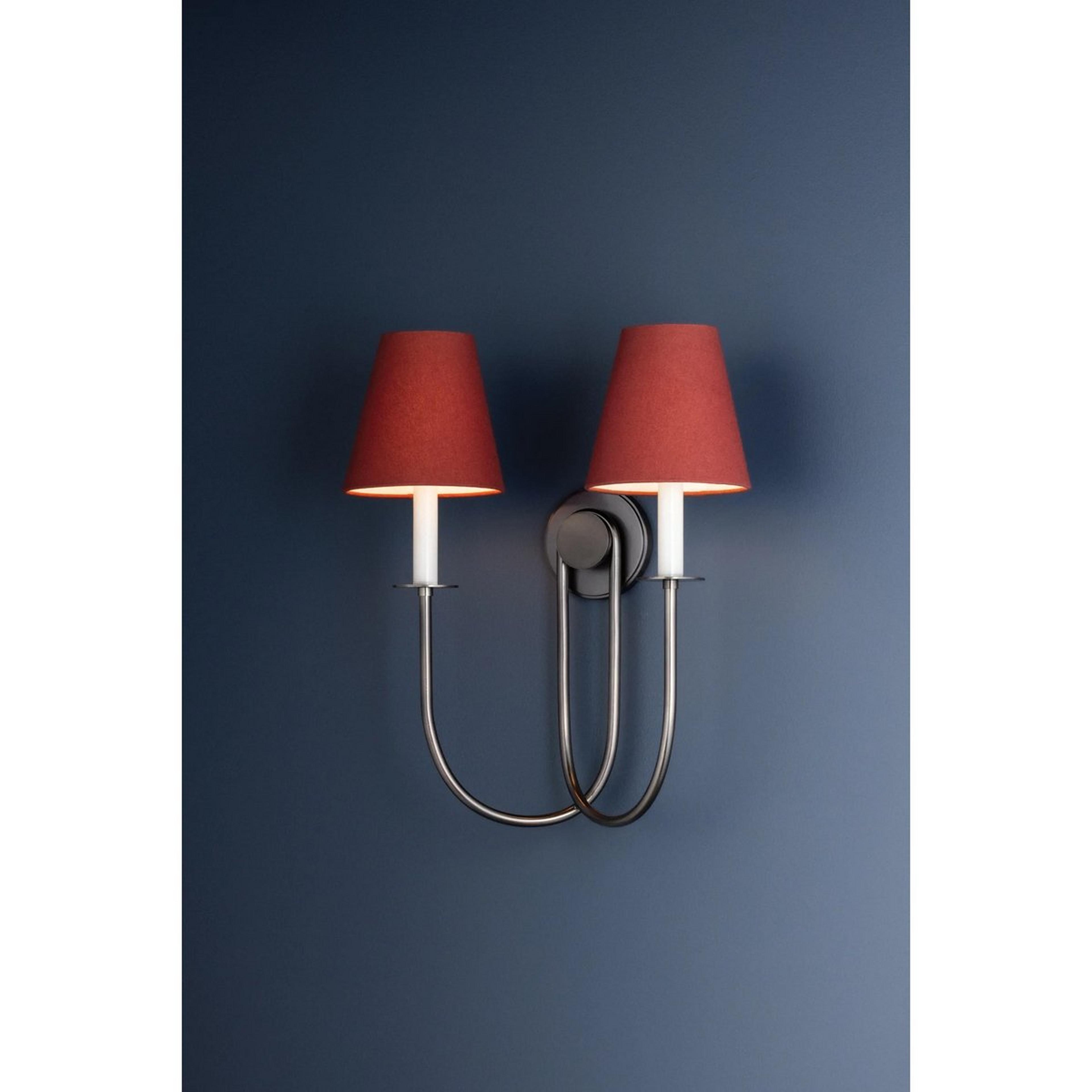 A Hecate Sconce with Bronze / Red Linen color
