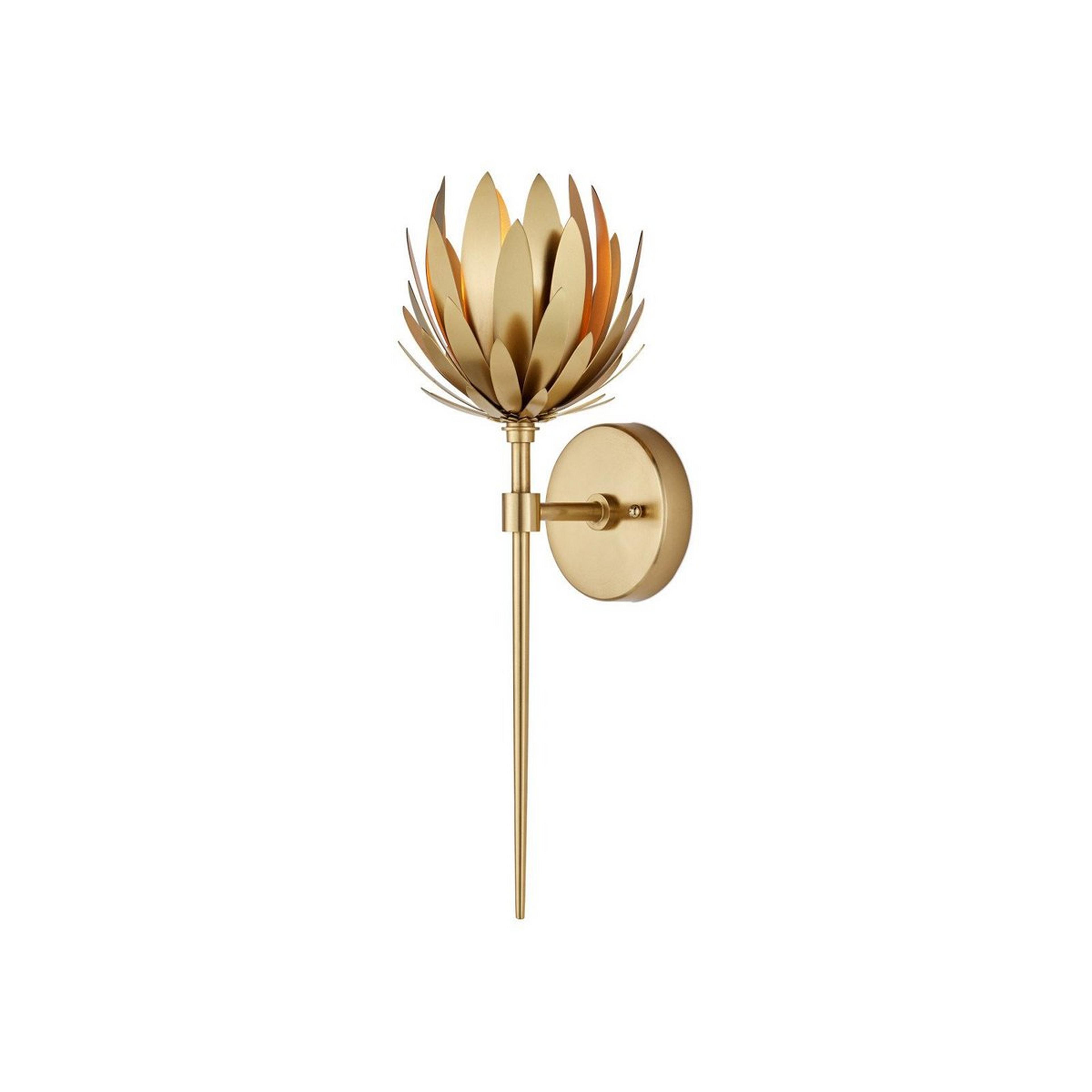 A Teratai Sconce with Brass color