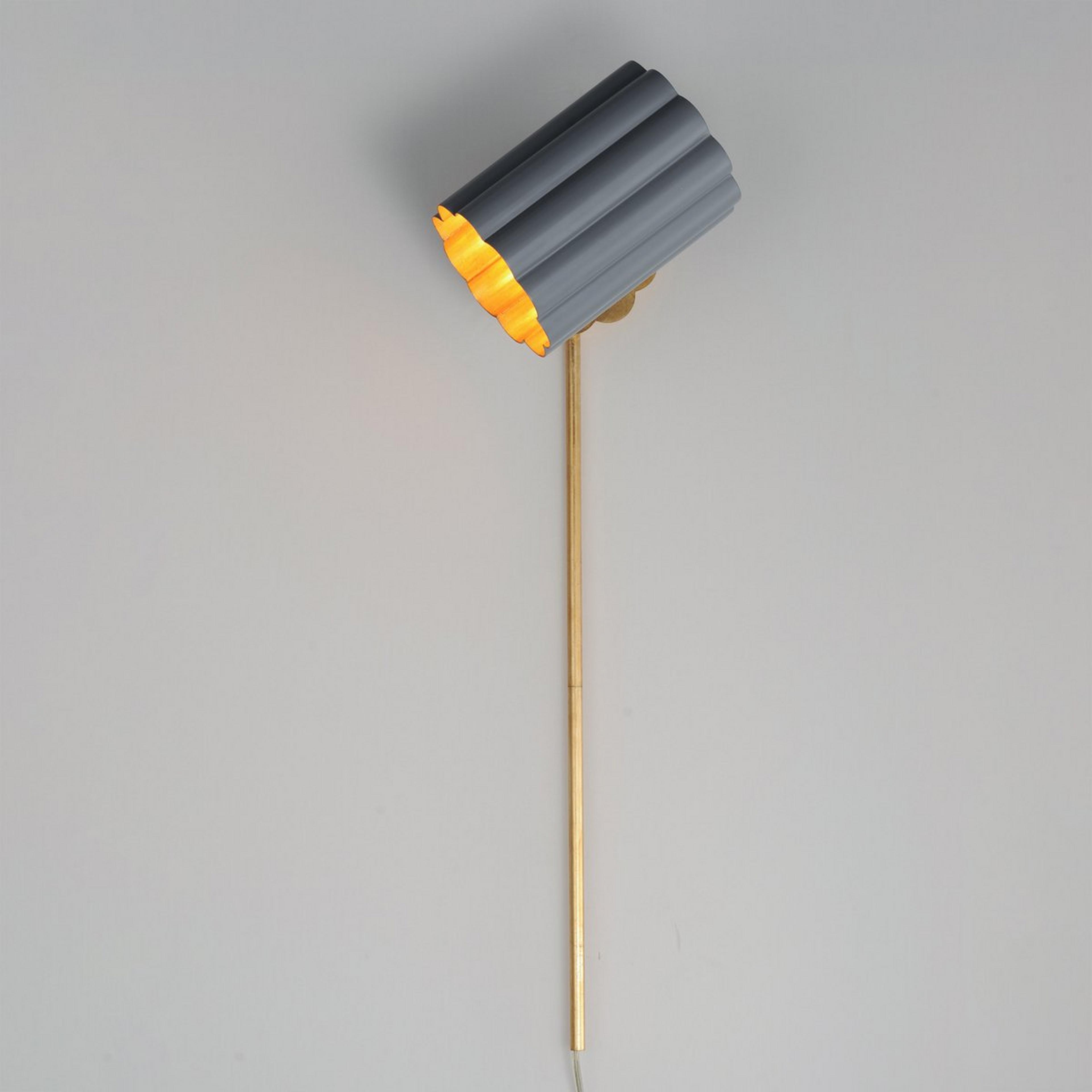 A Sarah Grace Swing Arm Sconce with Gold Leaf / Gray color