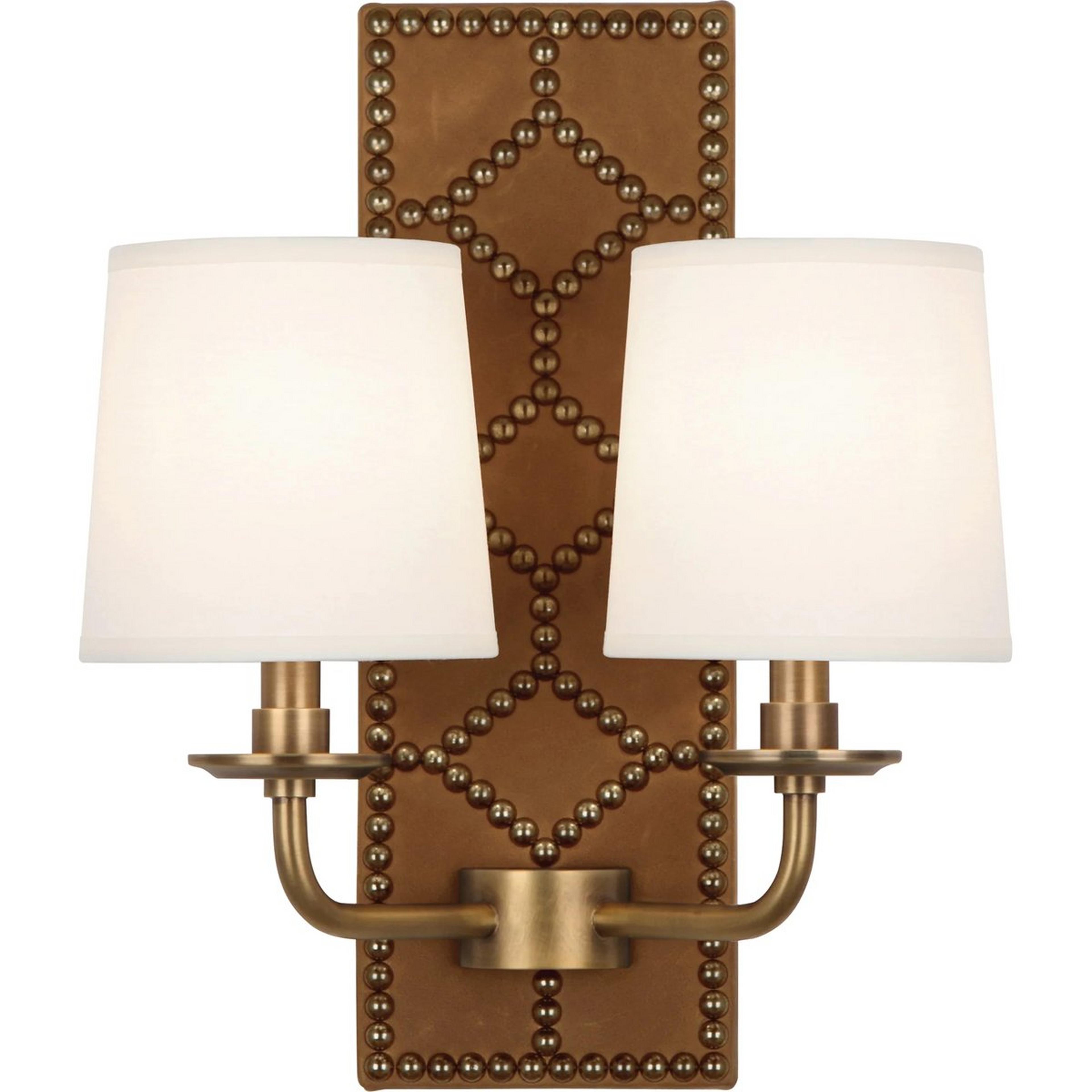 A Signac Sconce with Brass / Brown Leather color