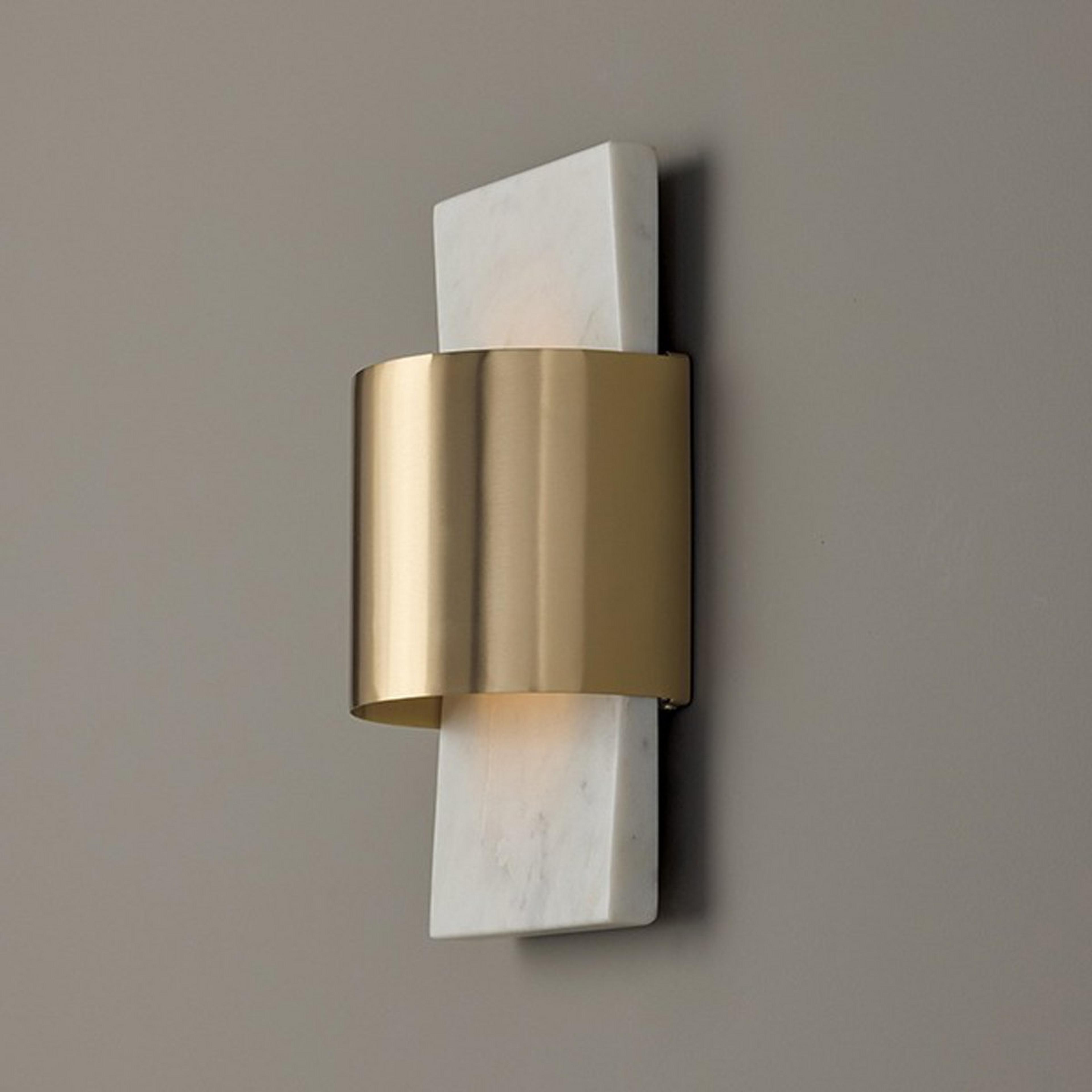A Eira Sconce - Marble with Brass / Marble color