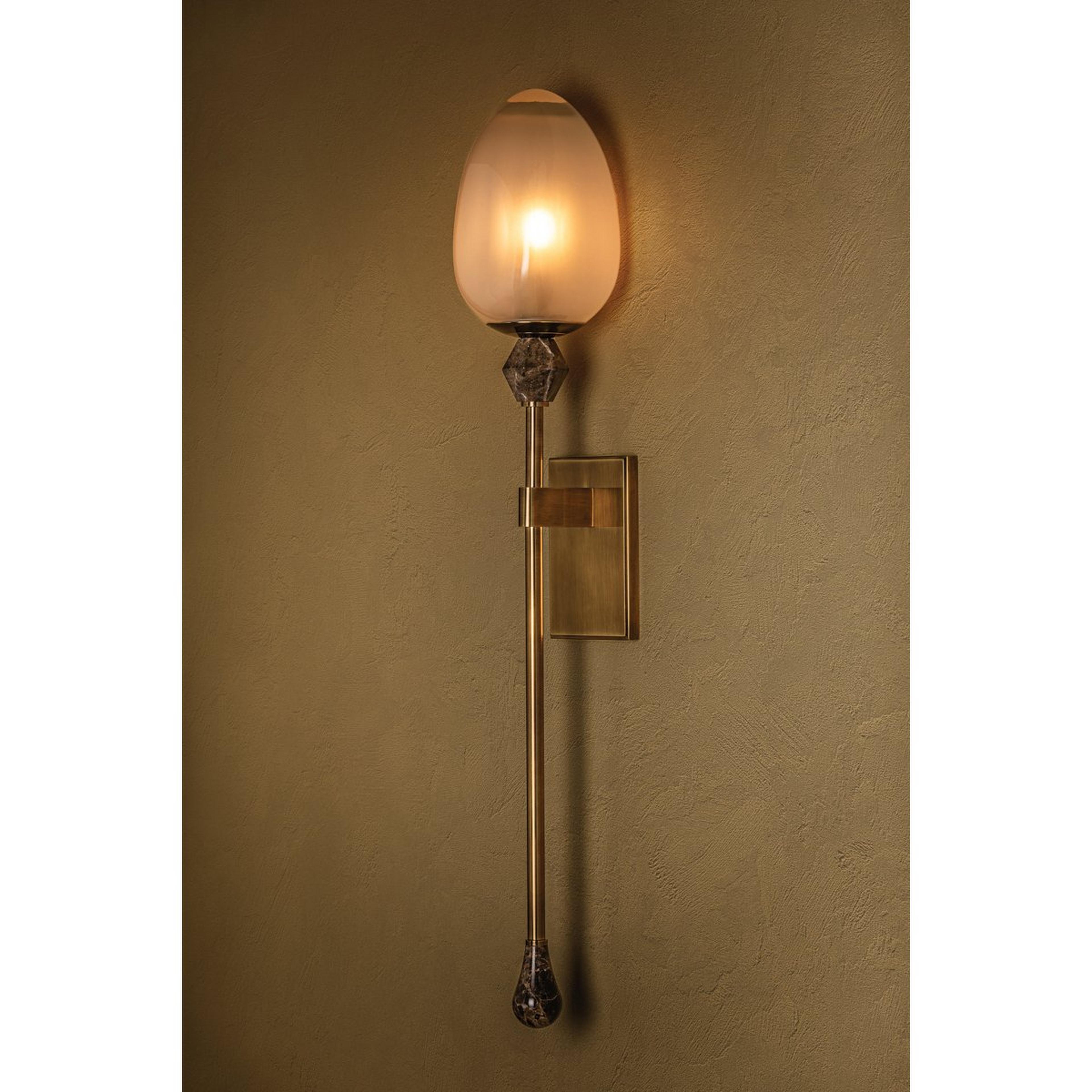 A Sugarloaf Sconce with Vintage Brass color