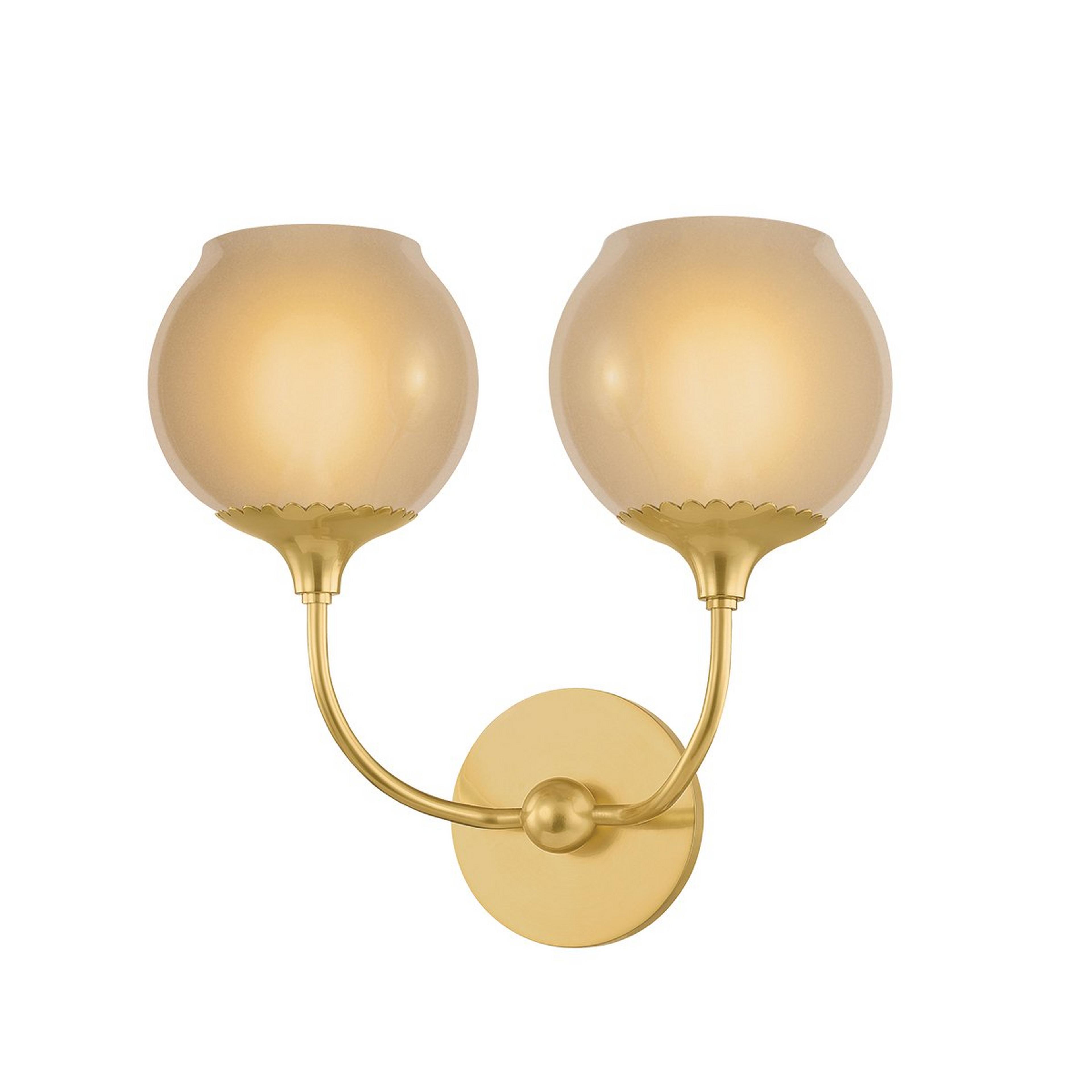 A Omnia Sconce - 2 Light with Aged Brass color